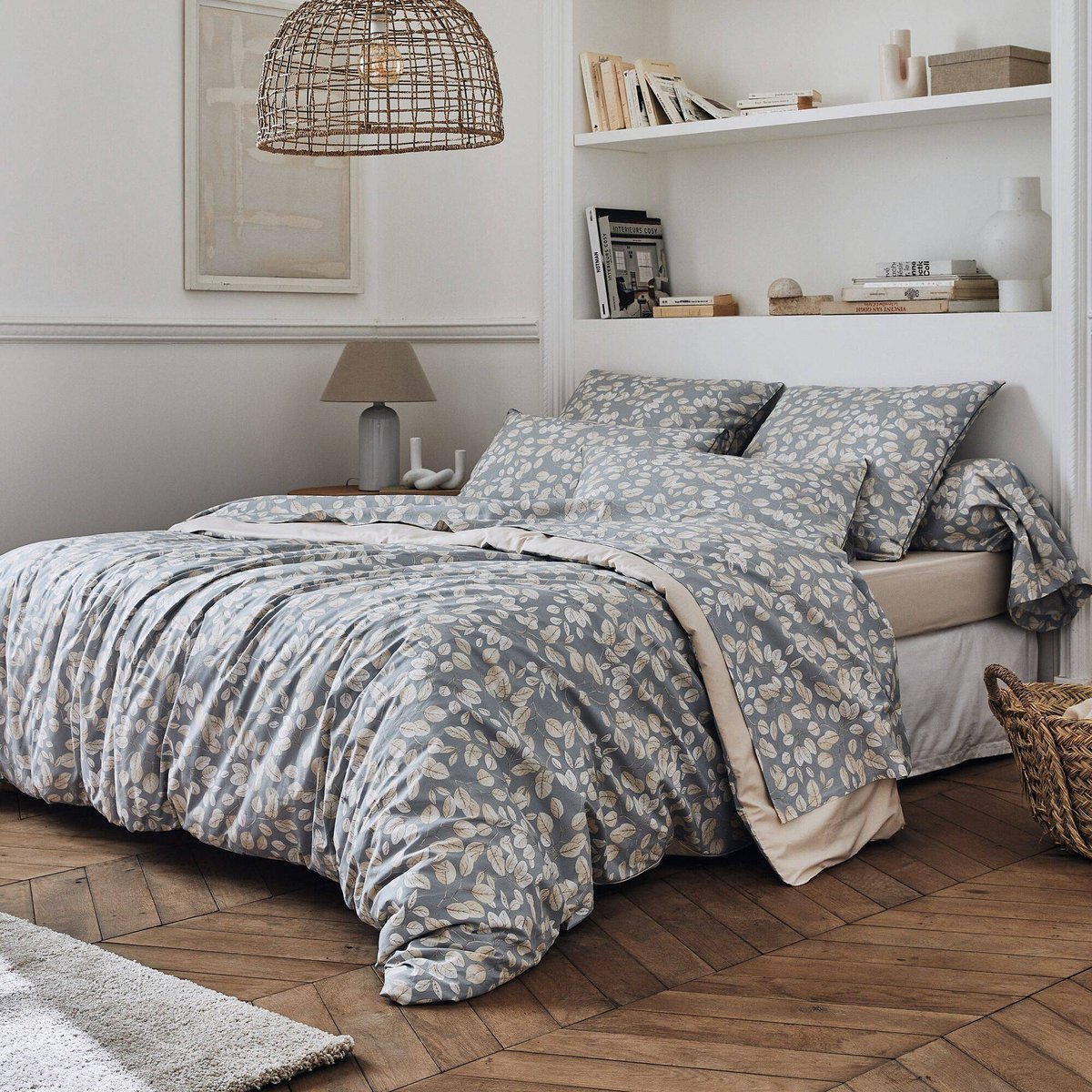 Housse de couette coton percale LISON GRIS gris, TRADILINGE