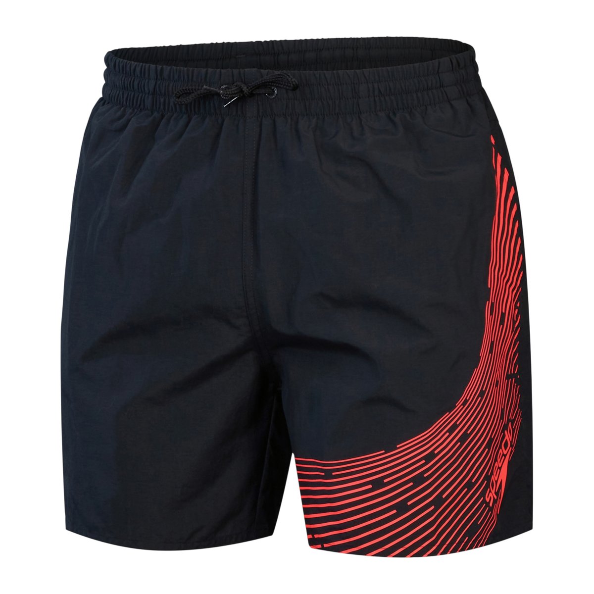 Short de bain motif/style lignes coupées MEDLEY noir / rouge, SPEEDO