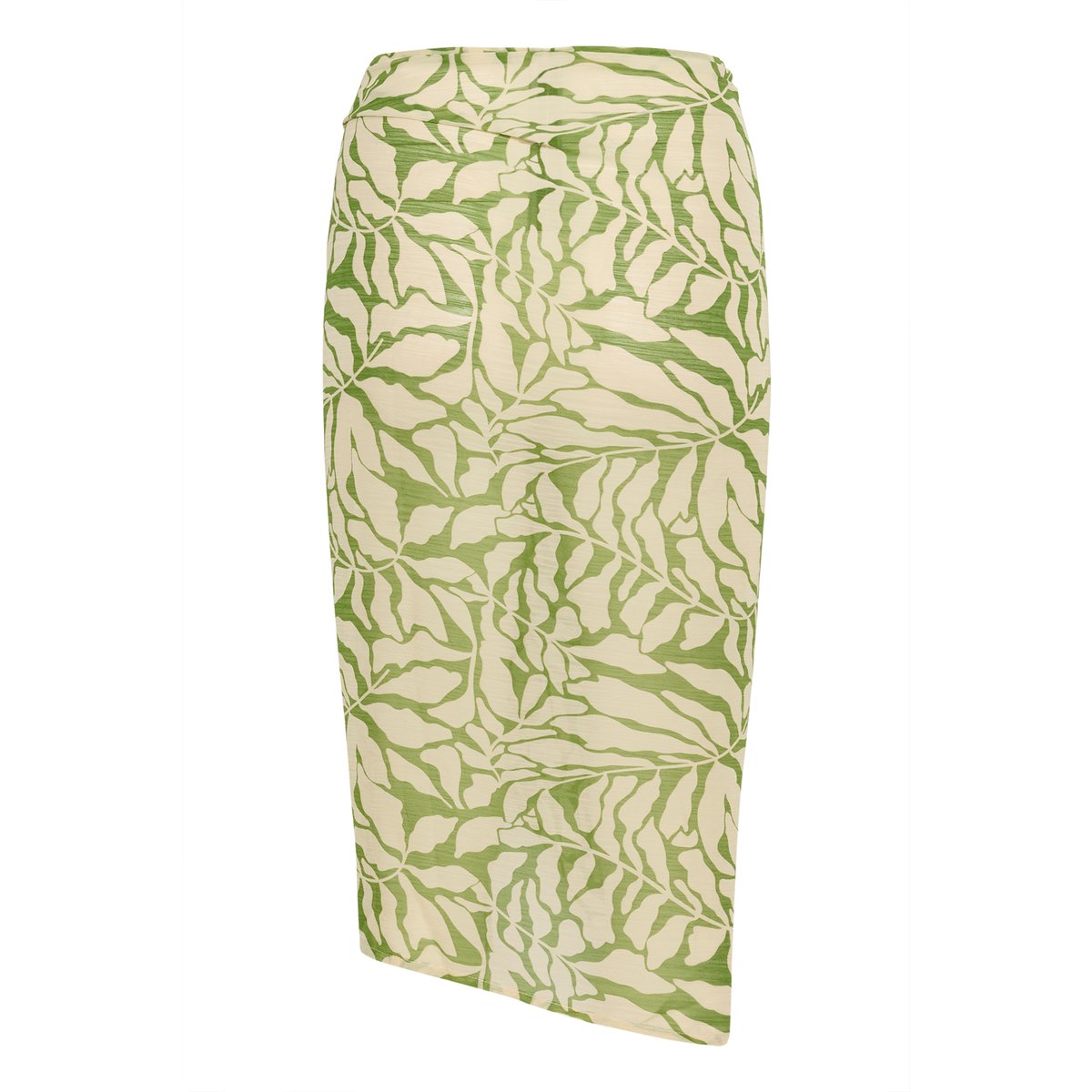 Accessories vert blanc green/chalk leaf print, KAFFE