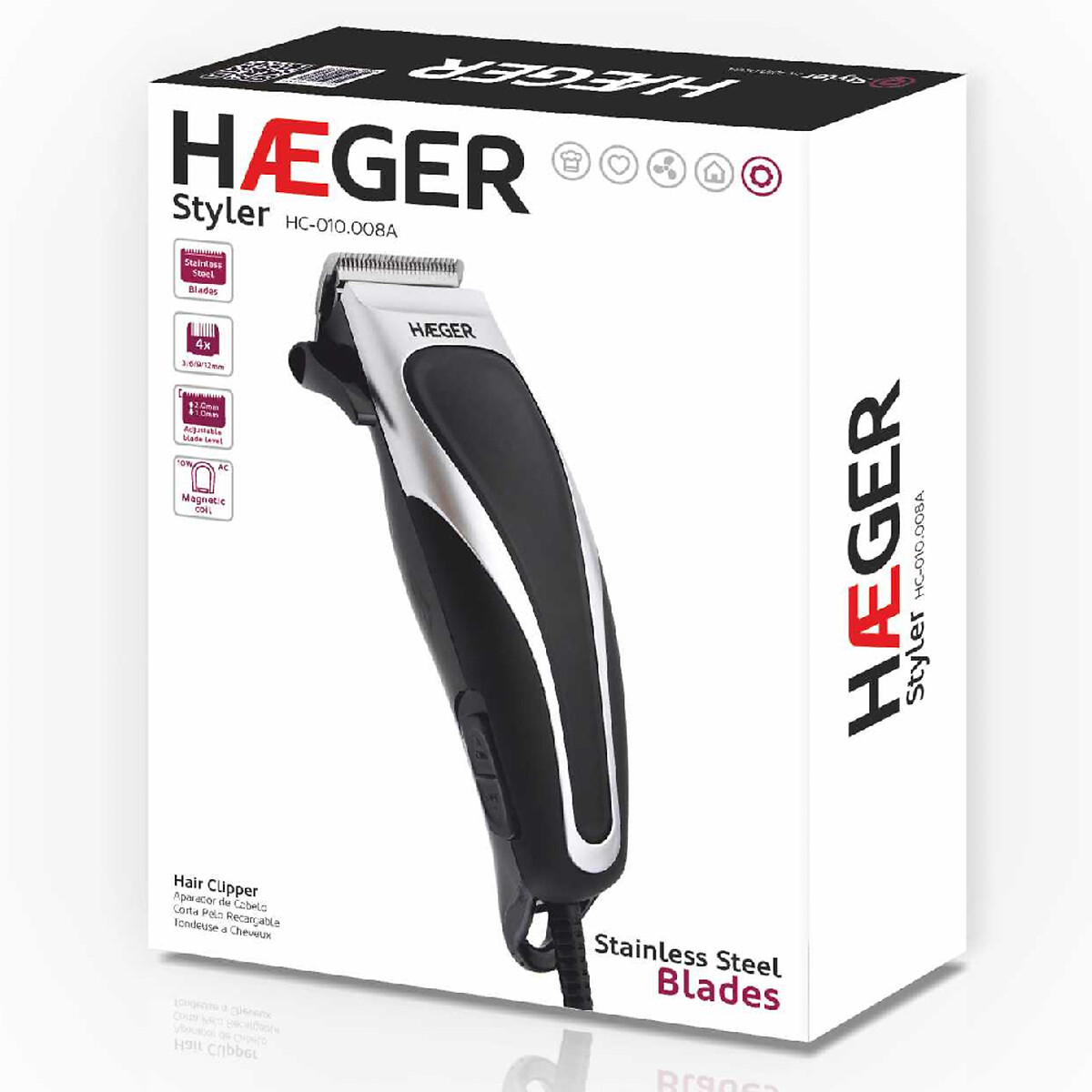 Aparador de cabelo Styler, HAEGER preto/cinzento, HAEGER