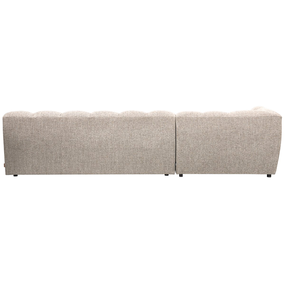Canapé d'angle gauche avec meridienne en tissu tissé ALLURE naturel mélangé, WOOOD