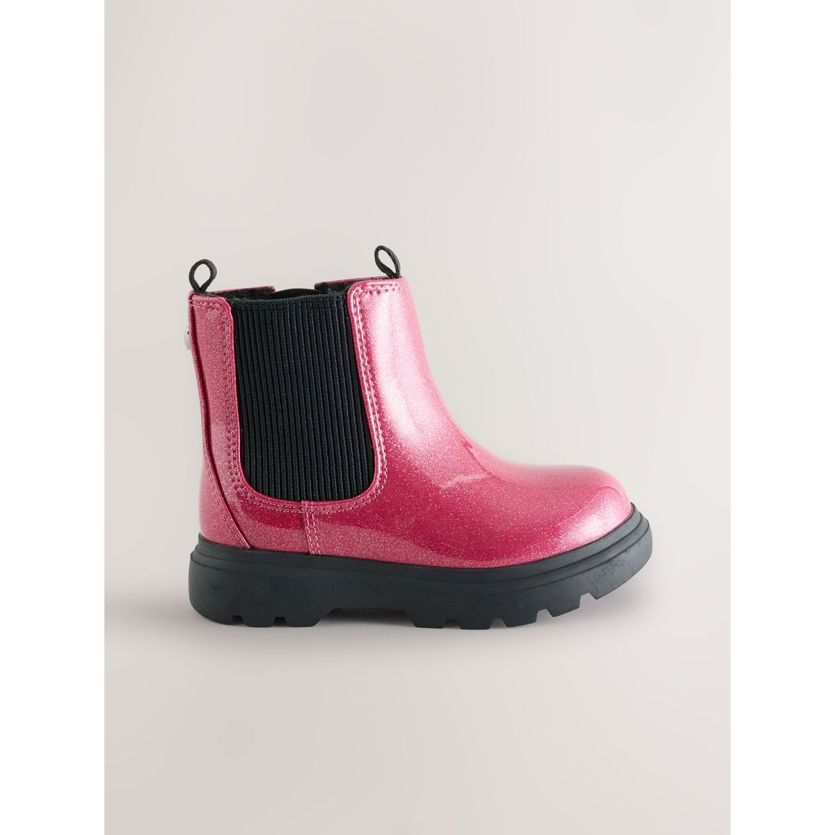 Bottines chelsea avec semelle épaisse rose scintillant, NEXT