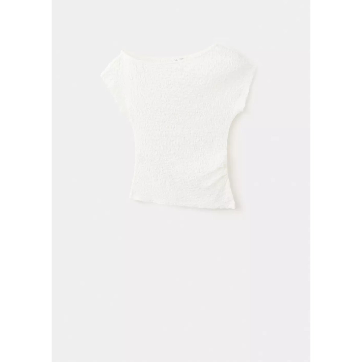 Top texturé ajusté blanc cassé, MANGO TEEN