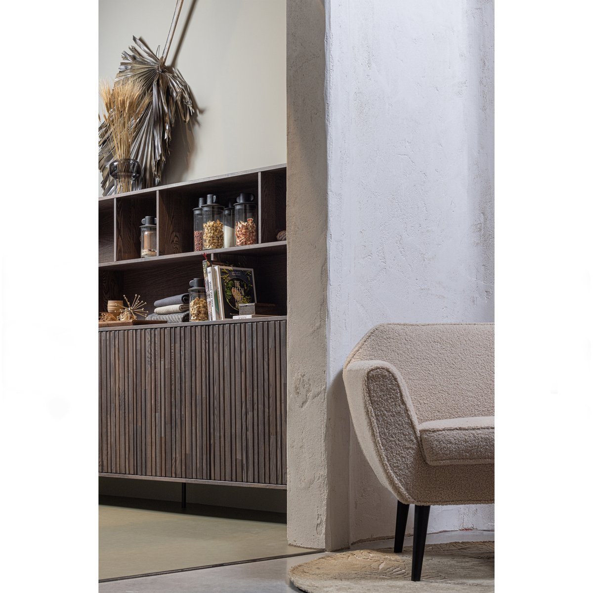 Armoire vitrine GRAVURE brun, WOOOD