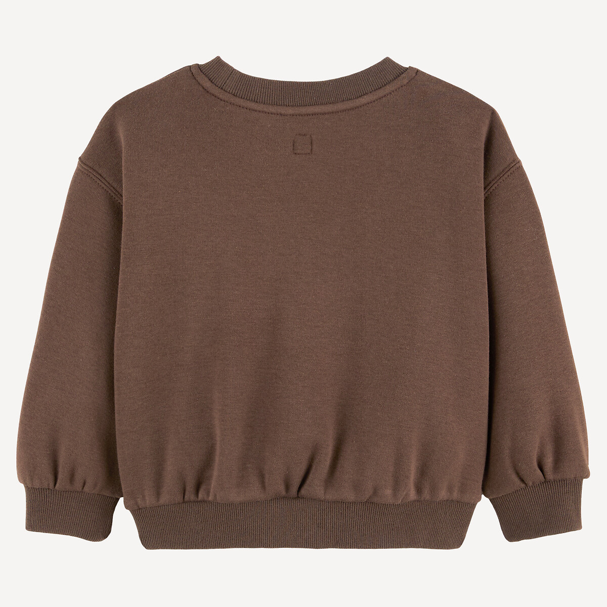 Sweat col rond, imprimé ours polaire et manchot, en molleton marron, LA REDOUTE COLLECTIONS