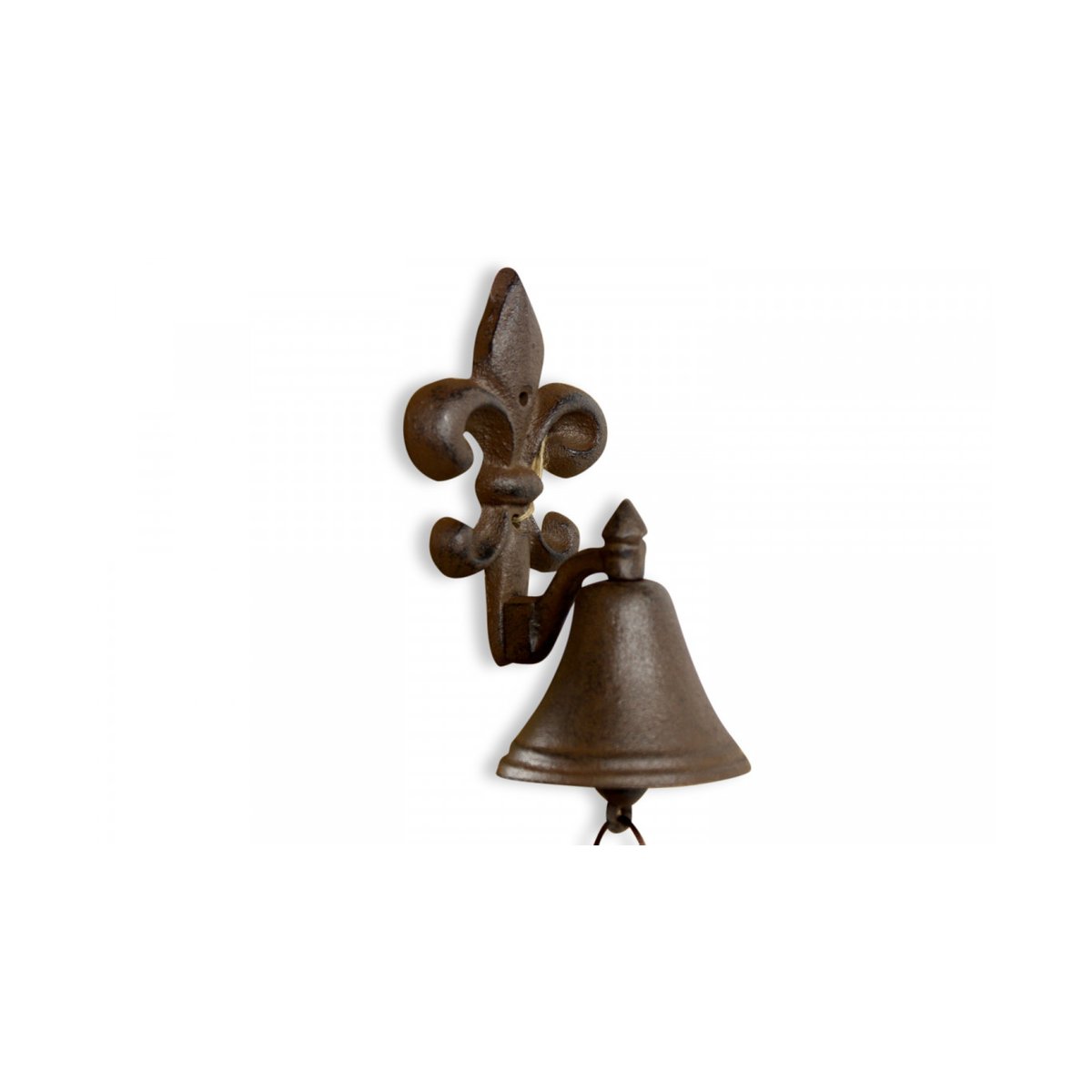 Cloche Fleur De Lys Fonte Marron 10x10.5x20.5cm marron, DECORATION D’AUTREFOIS