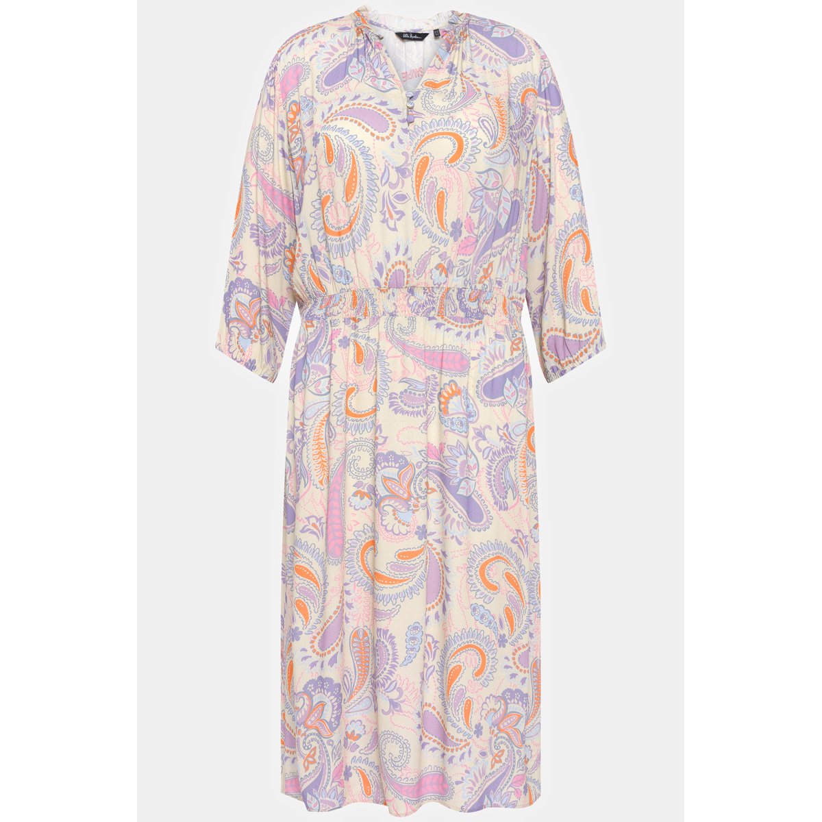 Robe trapèze à manches 3/4 et motif cachemire ivoire, ULLA POPKEN