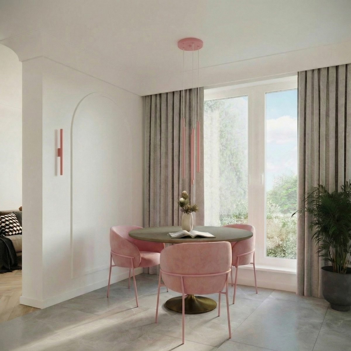 Applique murale Rose G9 2 PASTELO rose, EDEN