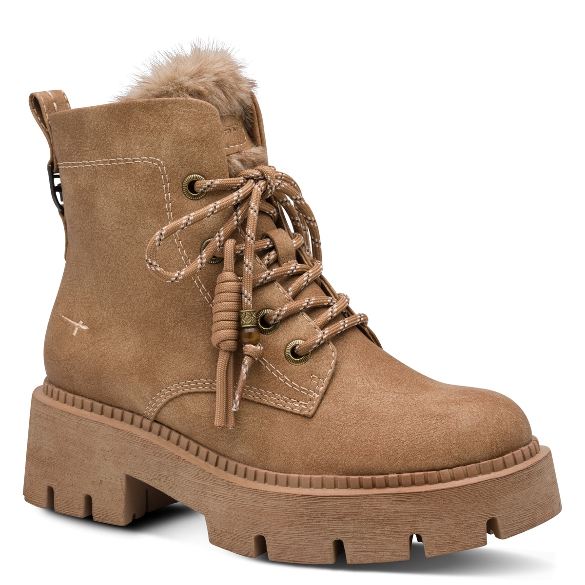Bottine fourée marron camel, TAMARIS