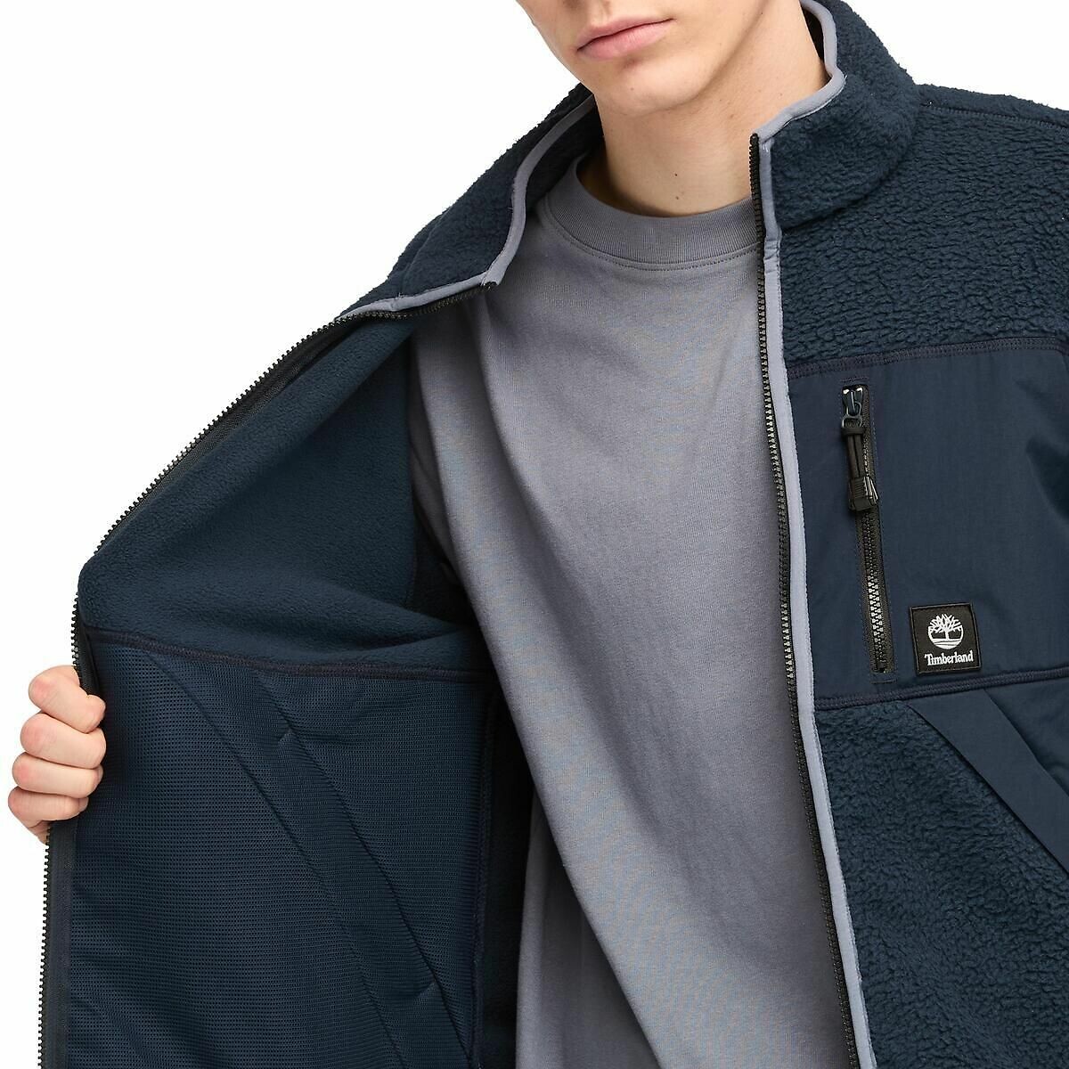 Sherpa Zip-Up Jacket navy blue, TIMBERLAND