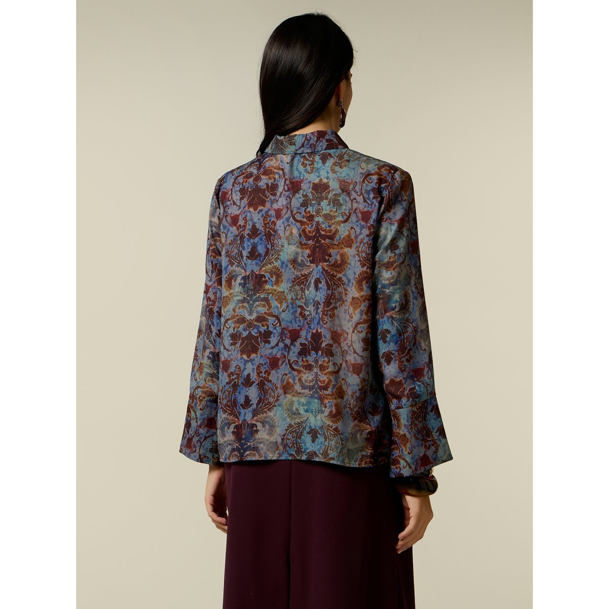 Chemise imprimée avec poche poitrine light - blue, OLTRE