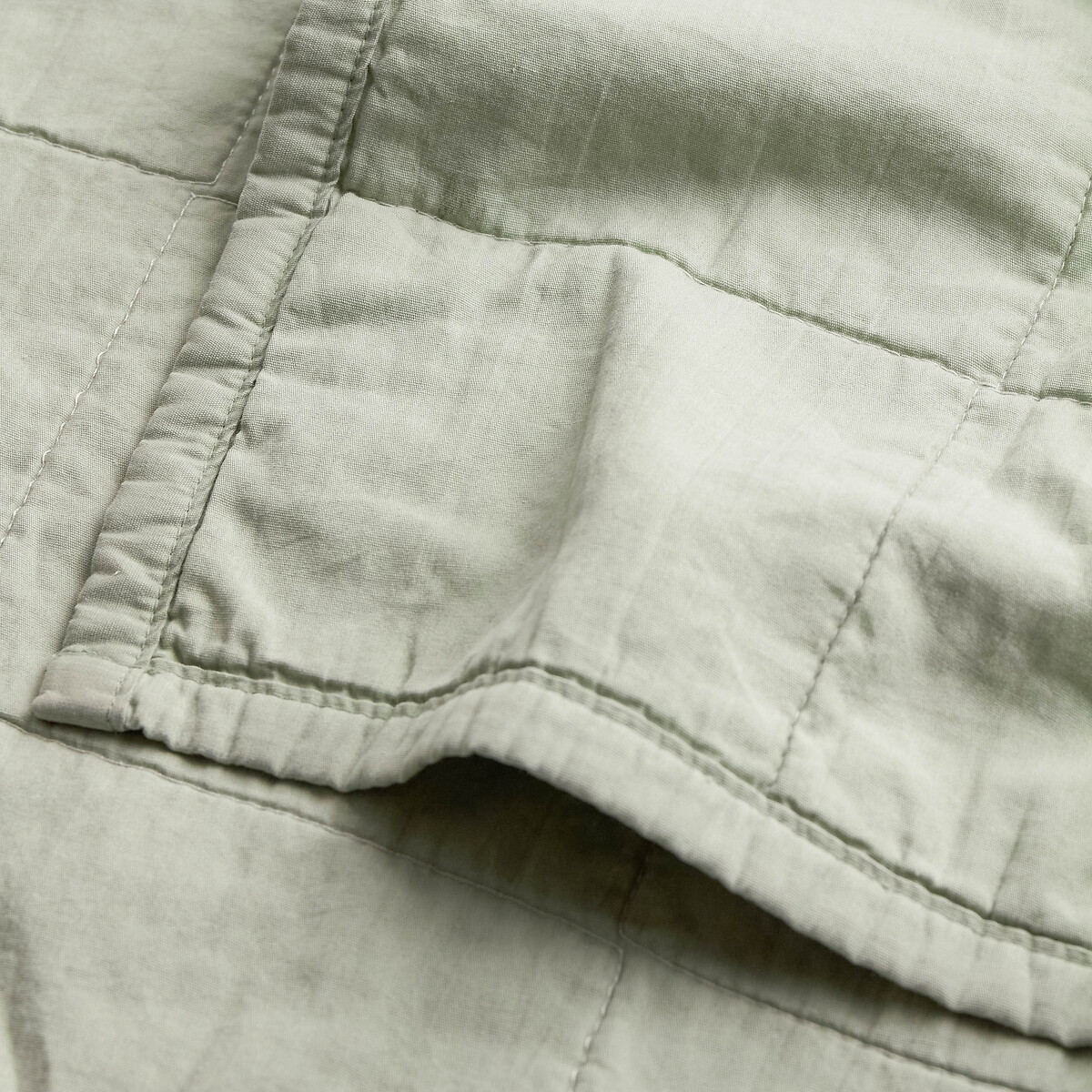 Hebden Quilted 100% Washed Cotton Bedspread- 265x265cm green, YARD