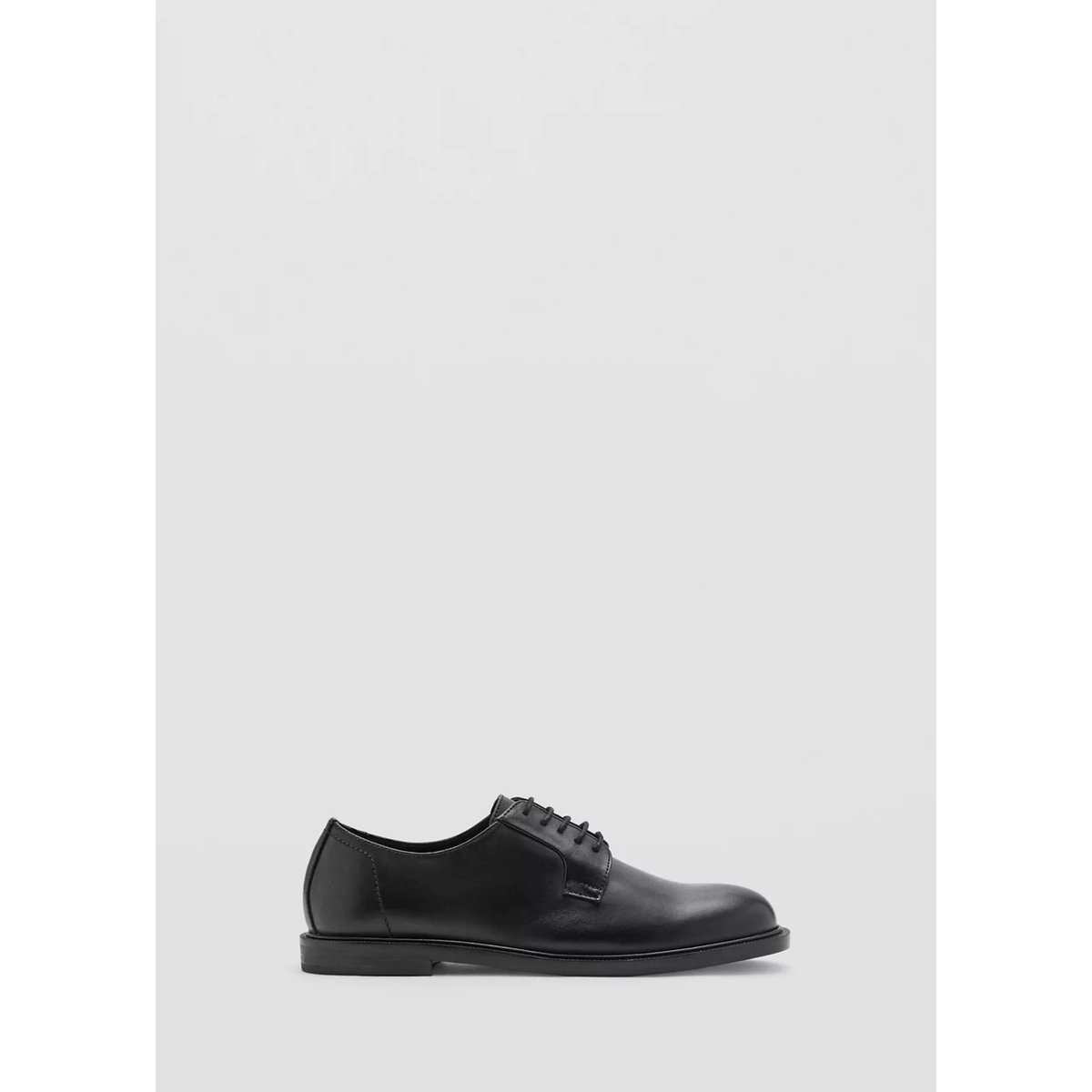 Chaussures lacées cuir noir, MANGO TEEN