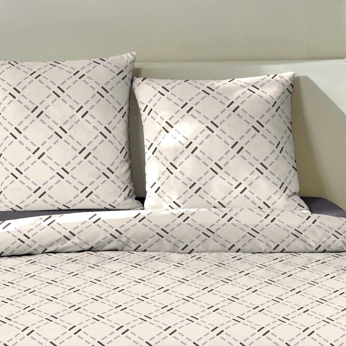 Parure housse de couette 100 %coton, Mateo beige, C DESIGN HOME TEXTILE