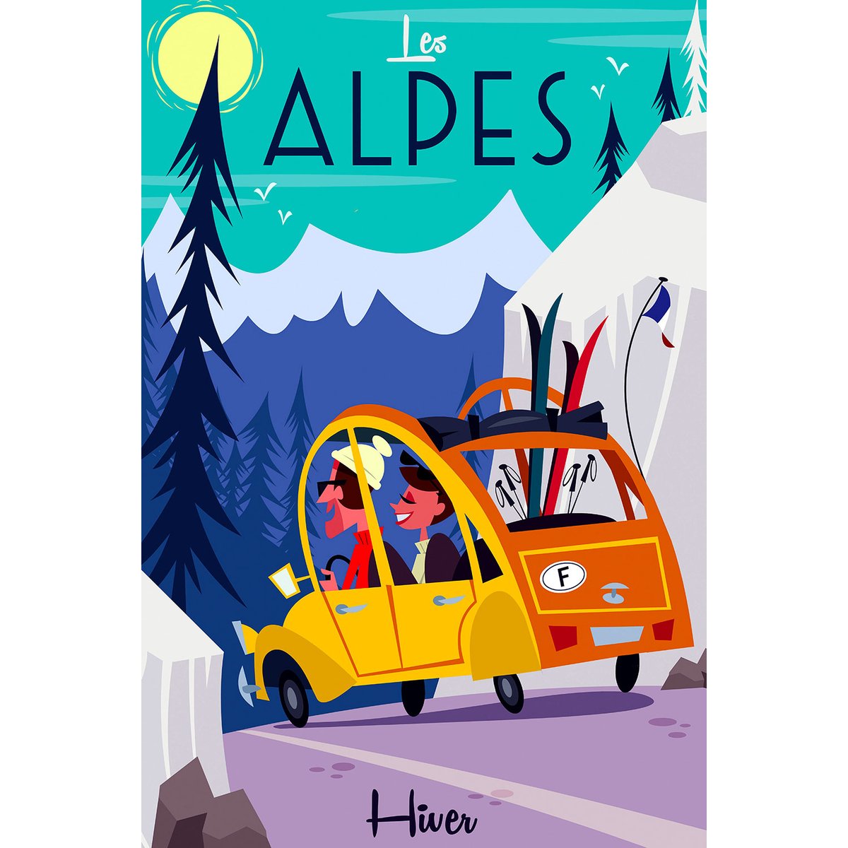Tableau  sur la route des alpes tableau alu dibond, HEXOA