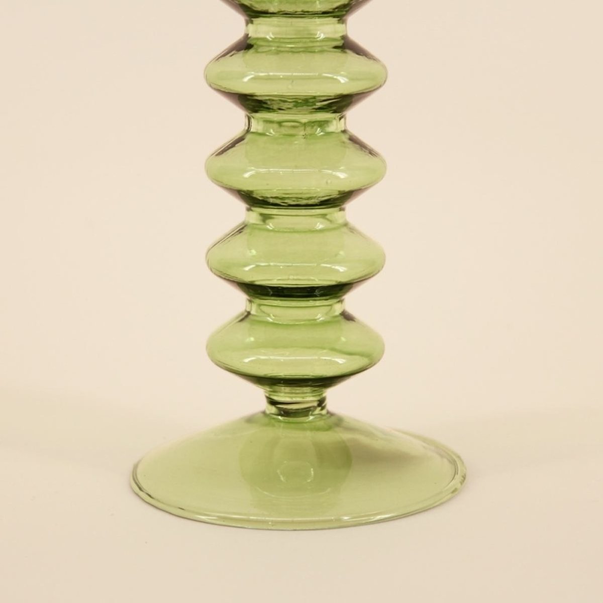 Bougeoir perles en verre 19cm vert, DECOSTAR