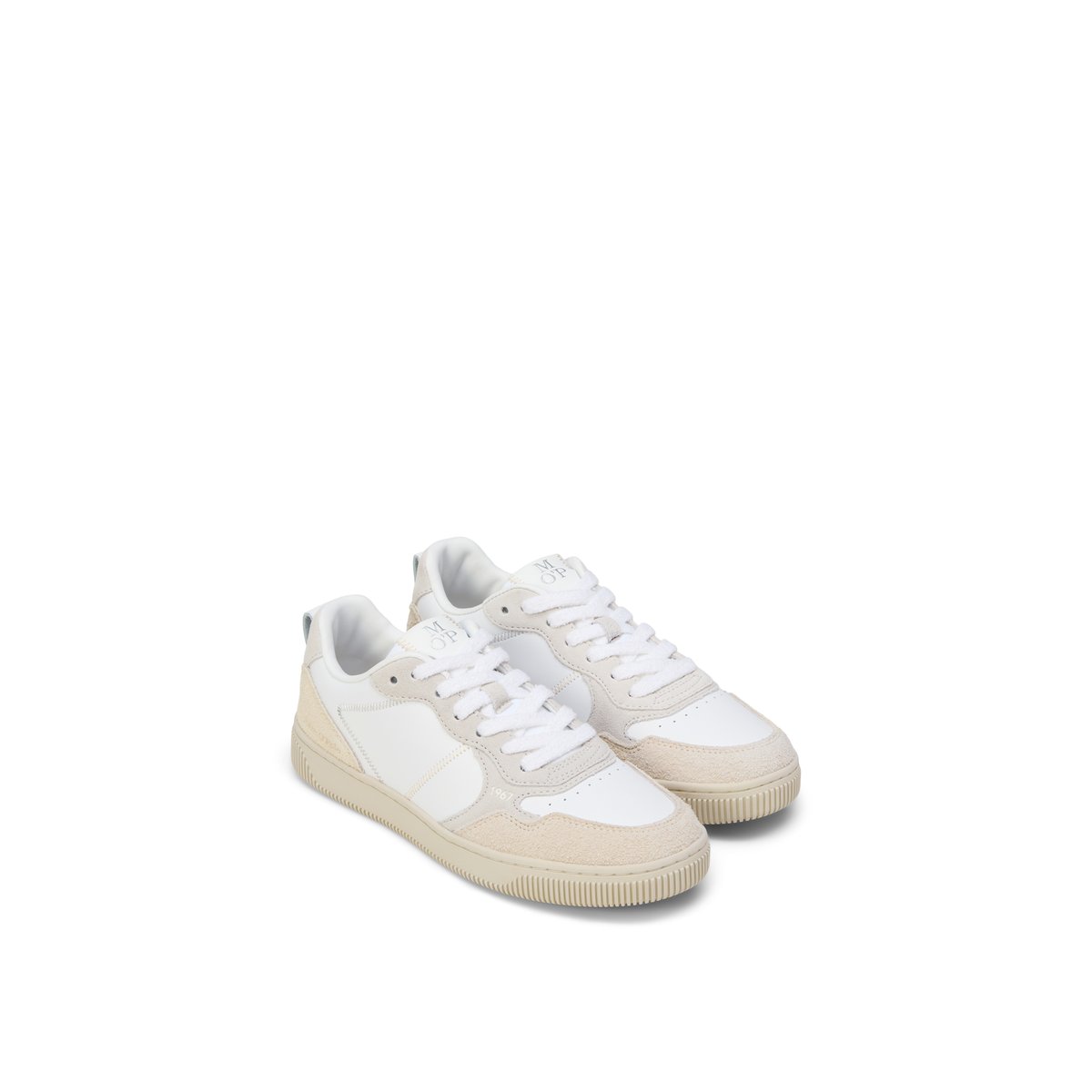 Baskets en cuir de vache de haute qualité blanc, MARC O'POLO