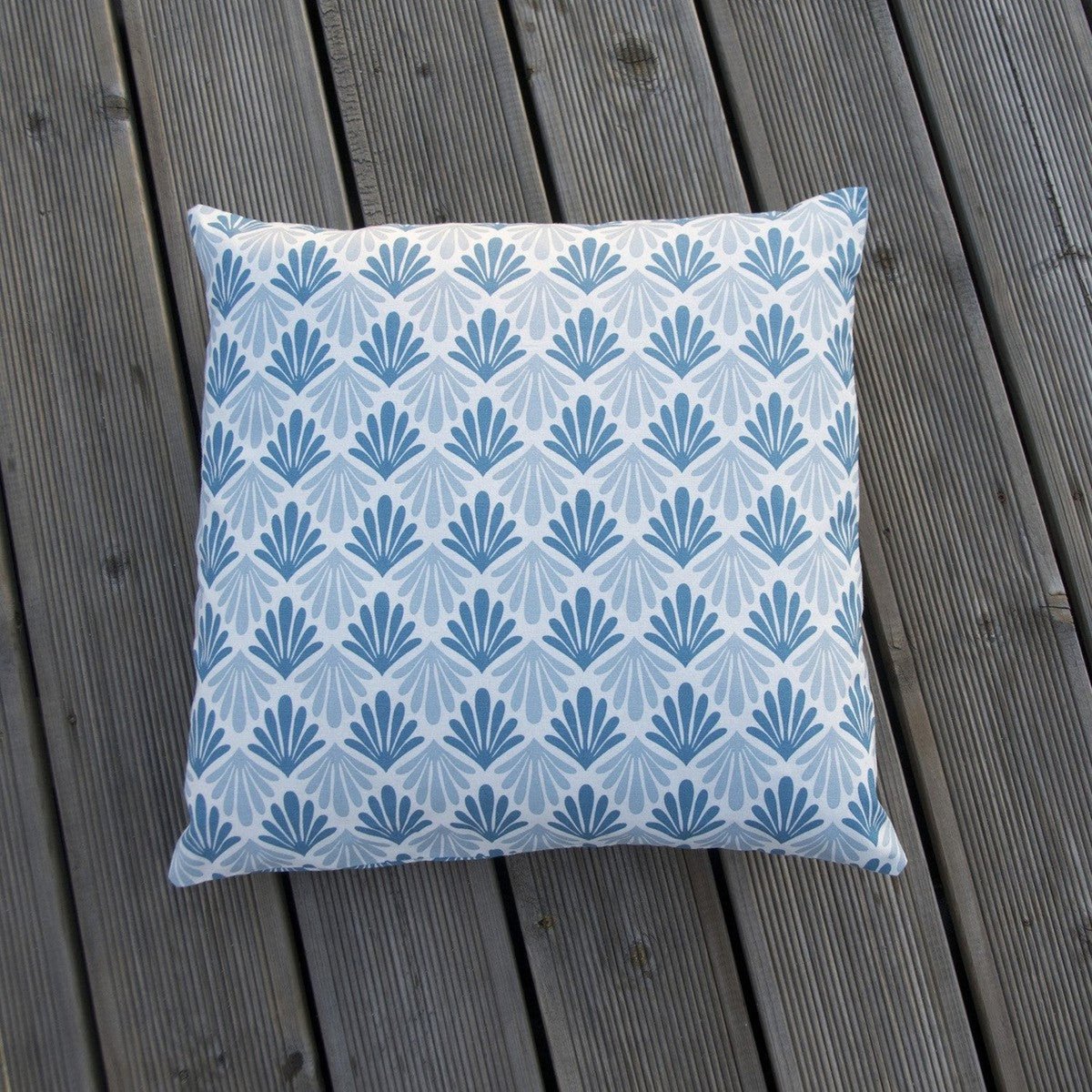Housse de coussin d'extérieur coton PEACOCK bleu, FEBRONIE