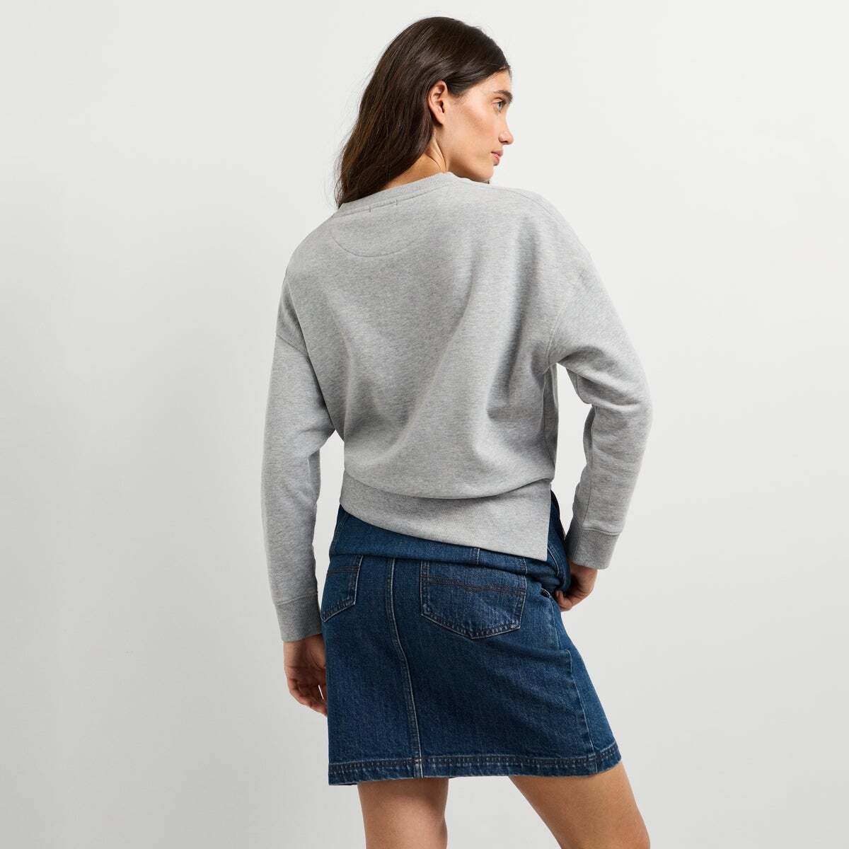 Sweat-Shirt À Col Rond Avec Logo Rétro gris chine, PEPE JEANS