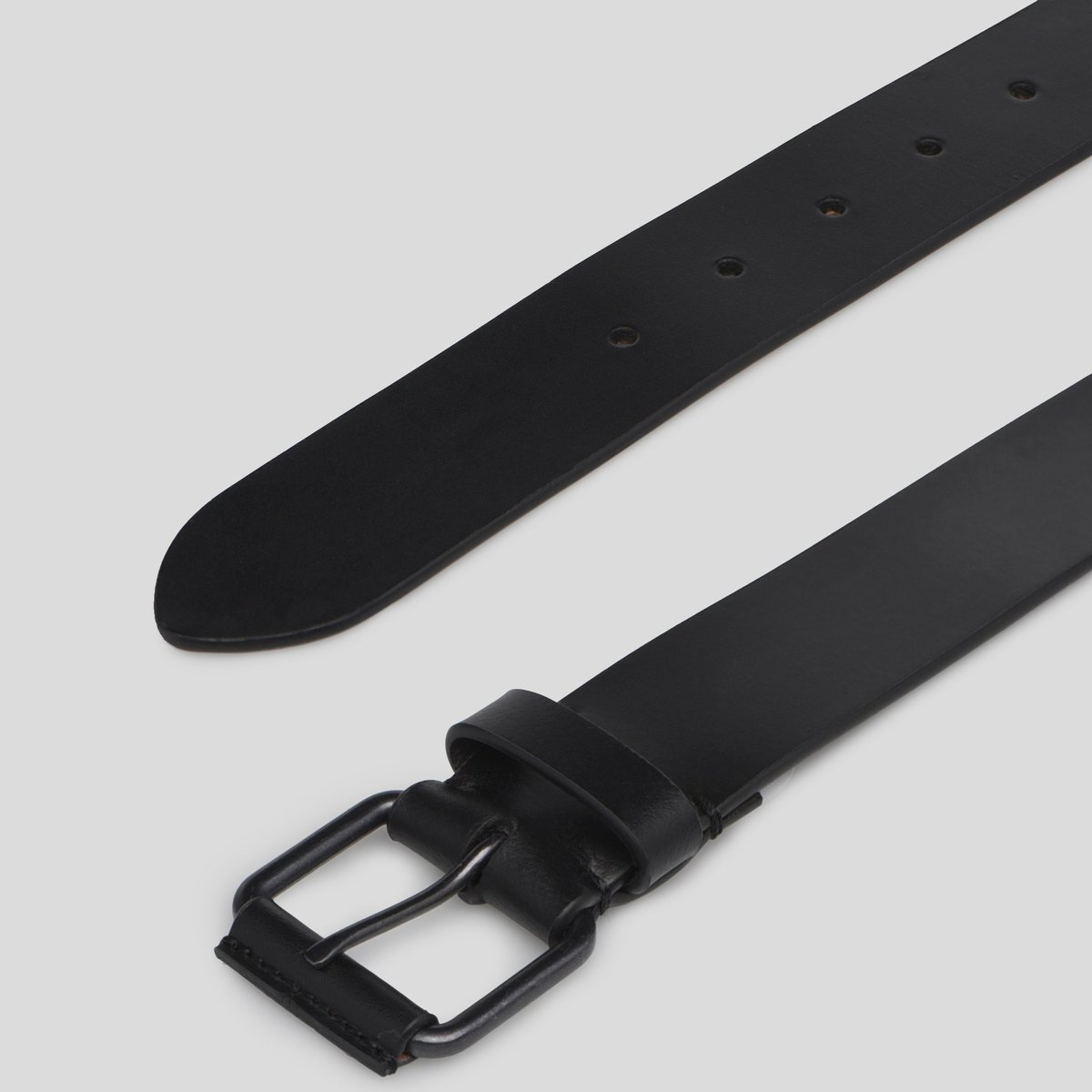 Ceinture en cuir noir, MONOPRIX