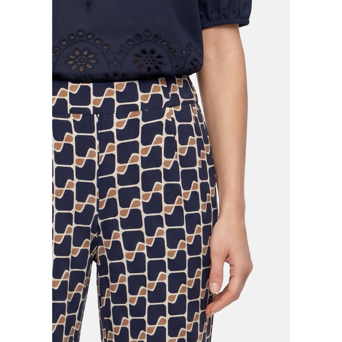 Pantalon à enfiler à poches extérieures dark blue/brown, BETTY BARCLAY