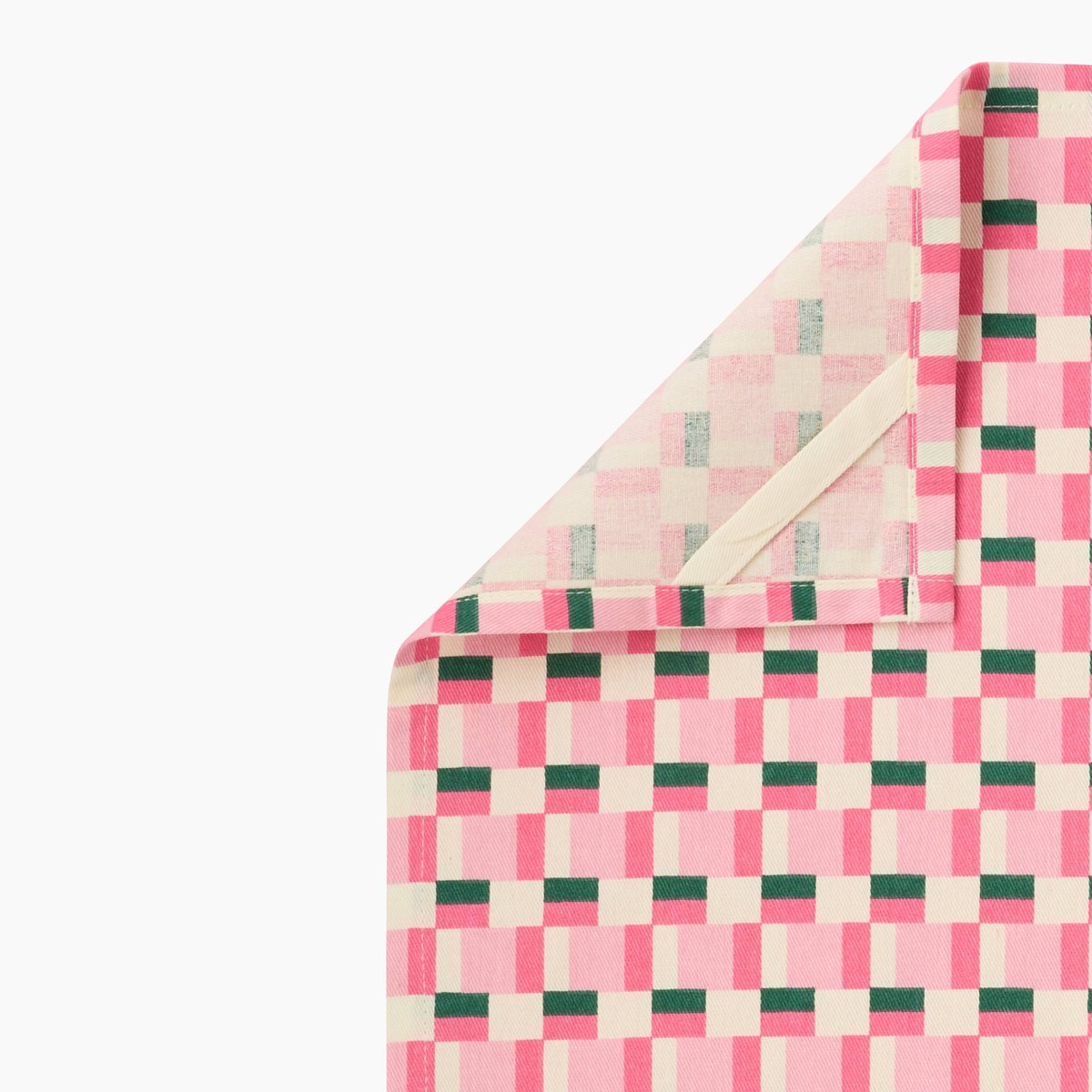 Lot de deux torchons imprimé et nid d'abeille , 50x70cm, 100% coton pink, MONOPRIX