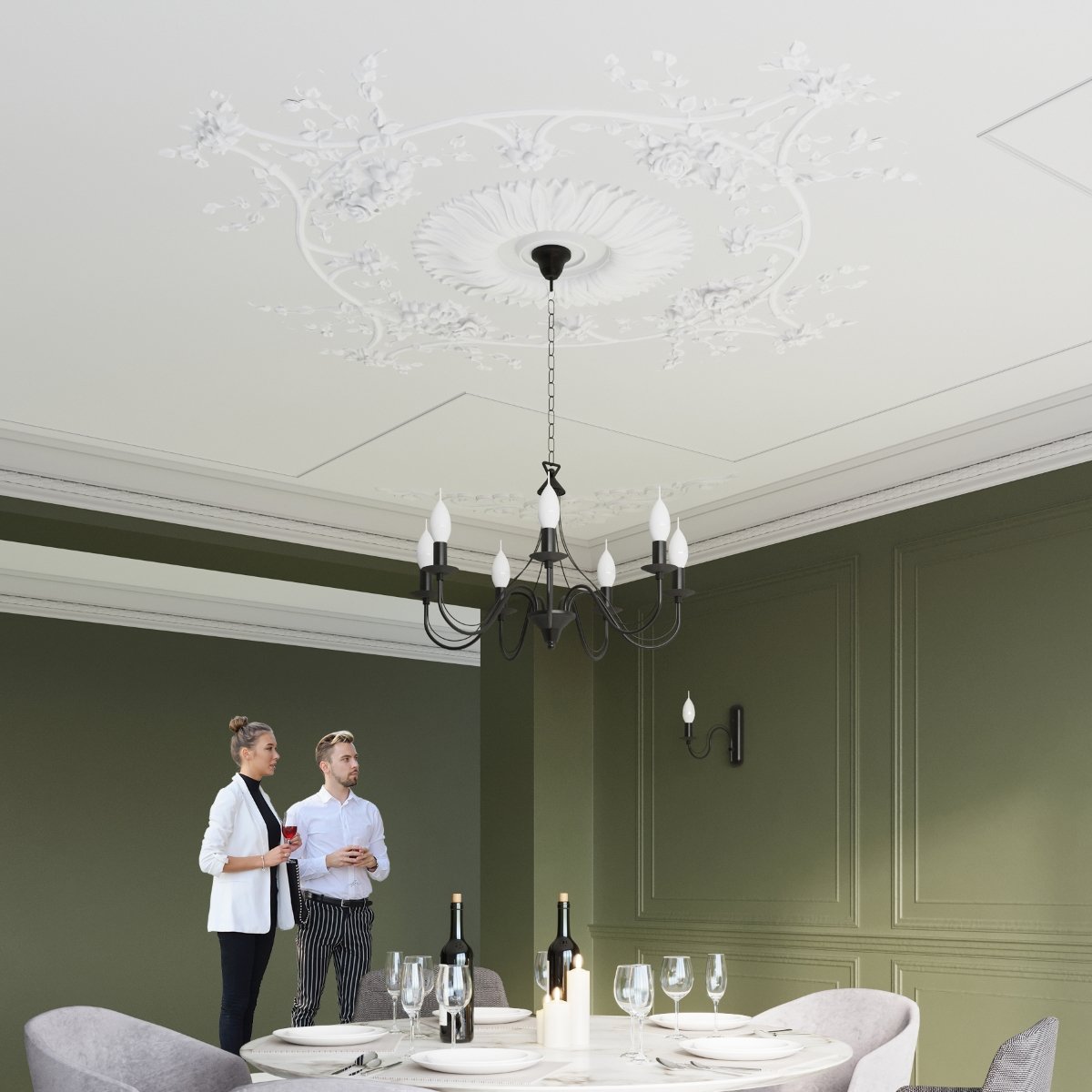 Lustre Acier Noir E14 7 Minerwa noir, EDEN