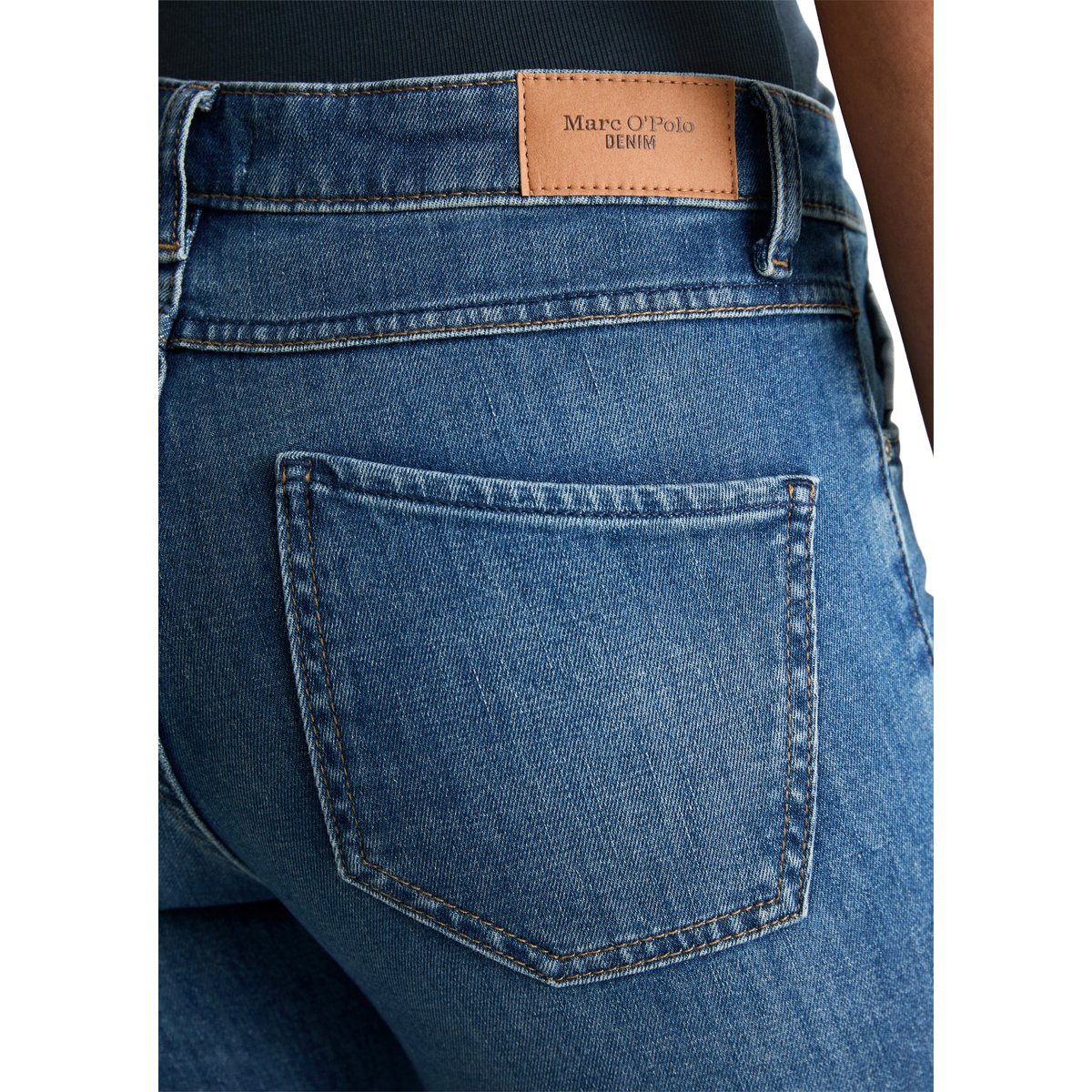 Jeans modèle Kaj skinny cropped en coton bio mélangé bleu moyen, MARC O’POLO DENIM