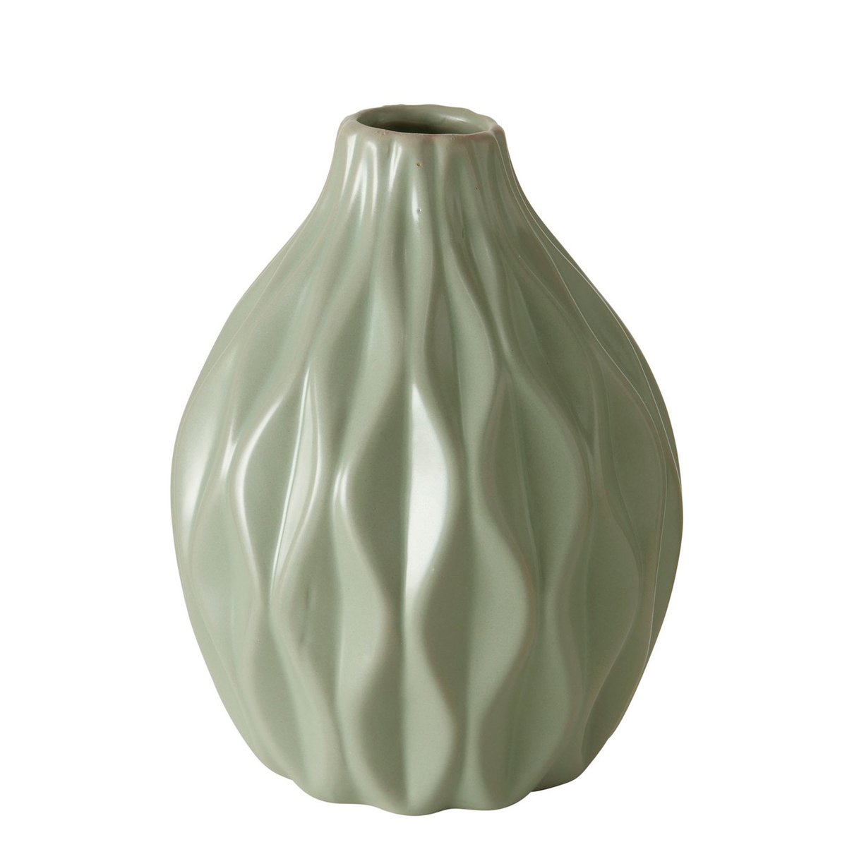 Set de 4 vases design en porcelaine verte 12x12x19cm marron, WADIGA