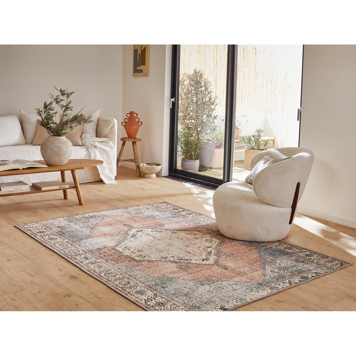 Tapis de salon vintage symétrique CARRY multicolore, NAZAR RUGS