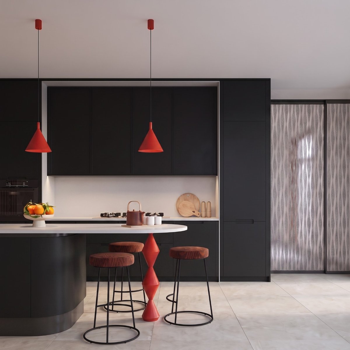 Suspension Acier Rouge E27 1 Nox rouge, EDEN