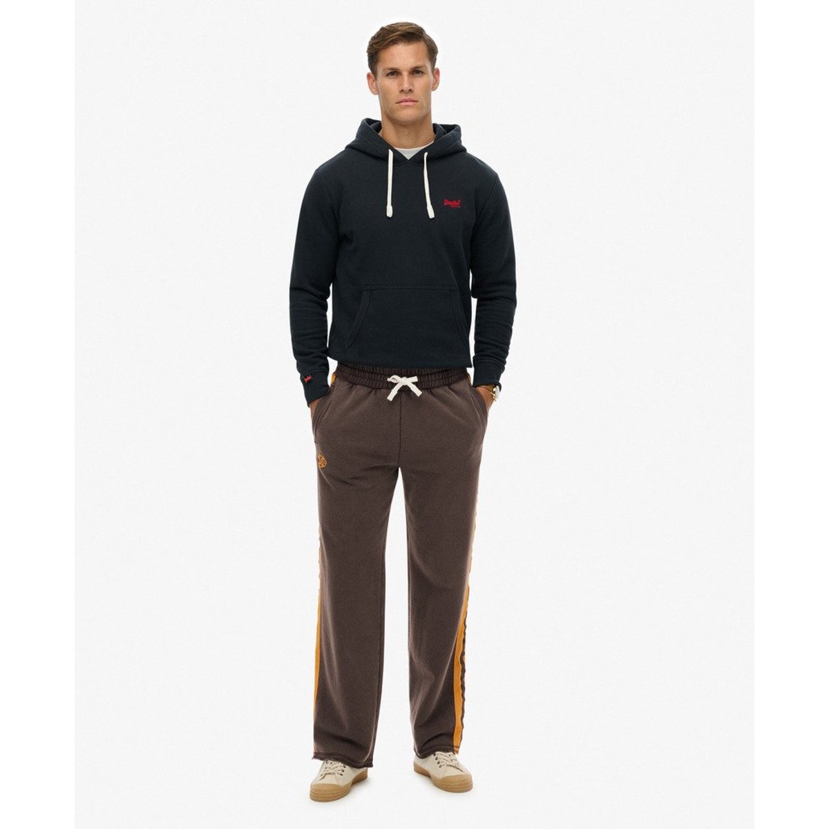 Pantalon de survêtement Athletic Fives marron délavé/doré track, SUPERDRY