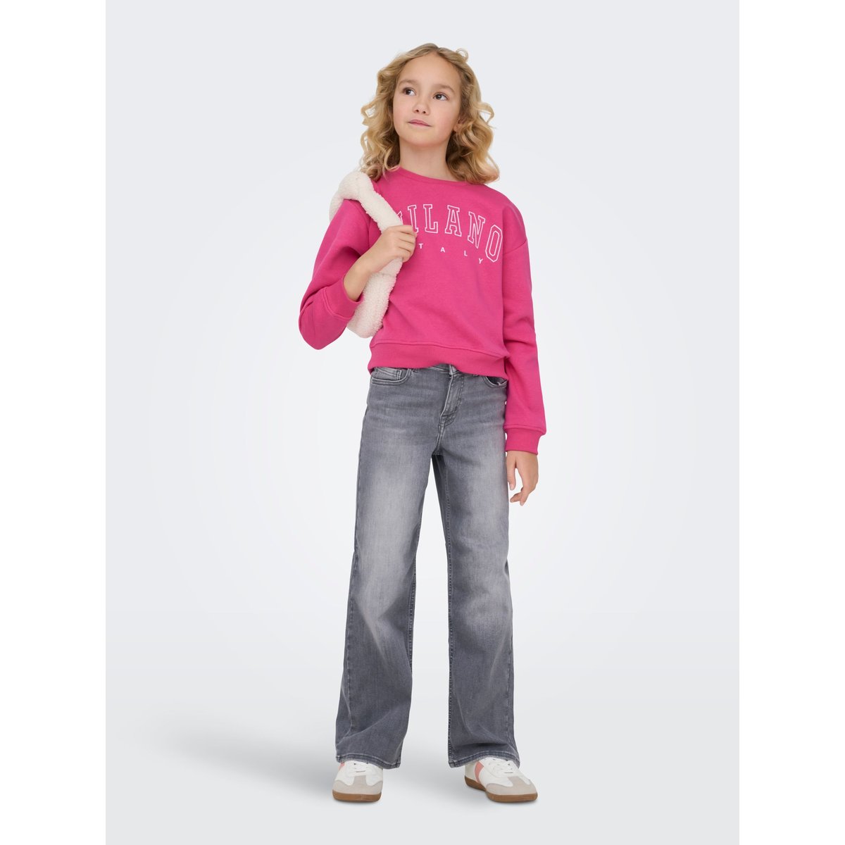 Jean À Jambe Large medium grey denim, KIDS ONLY