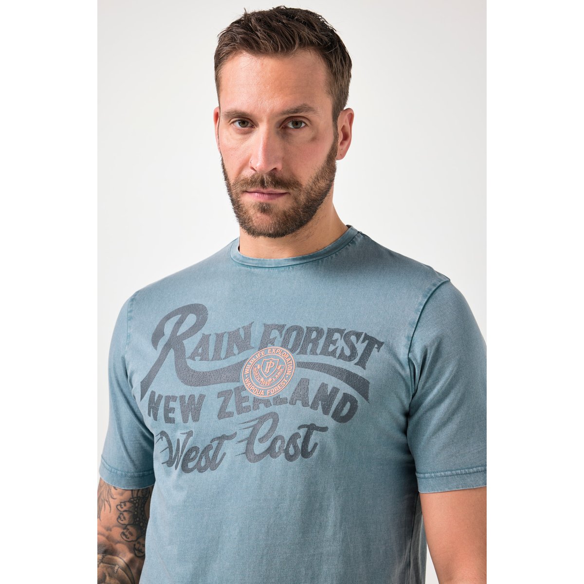 T-shirt à manches courtes, esprit vintage bleu jean, JP1880