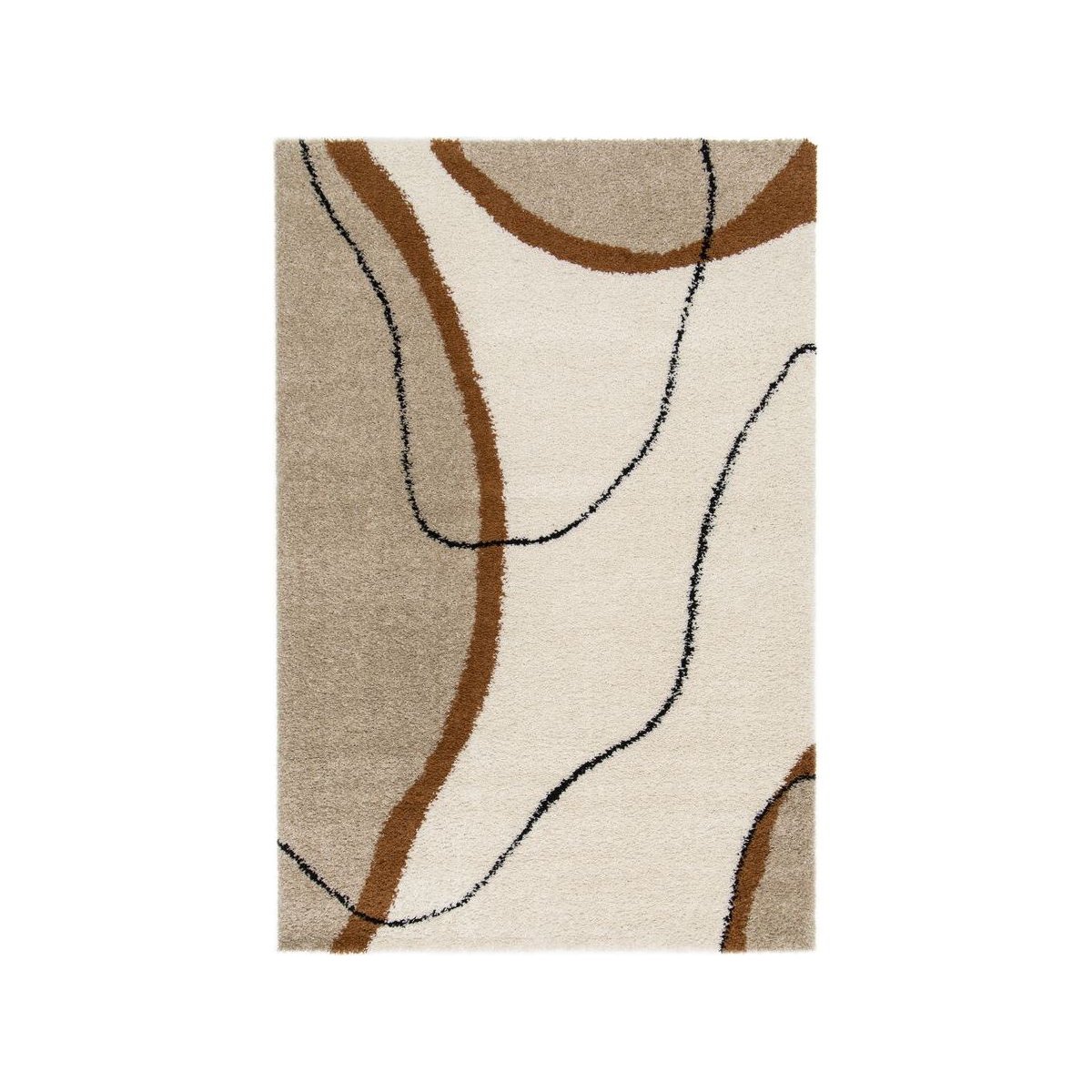 Tapis poils poils longs style , LALOU beige, BOBOCHIC