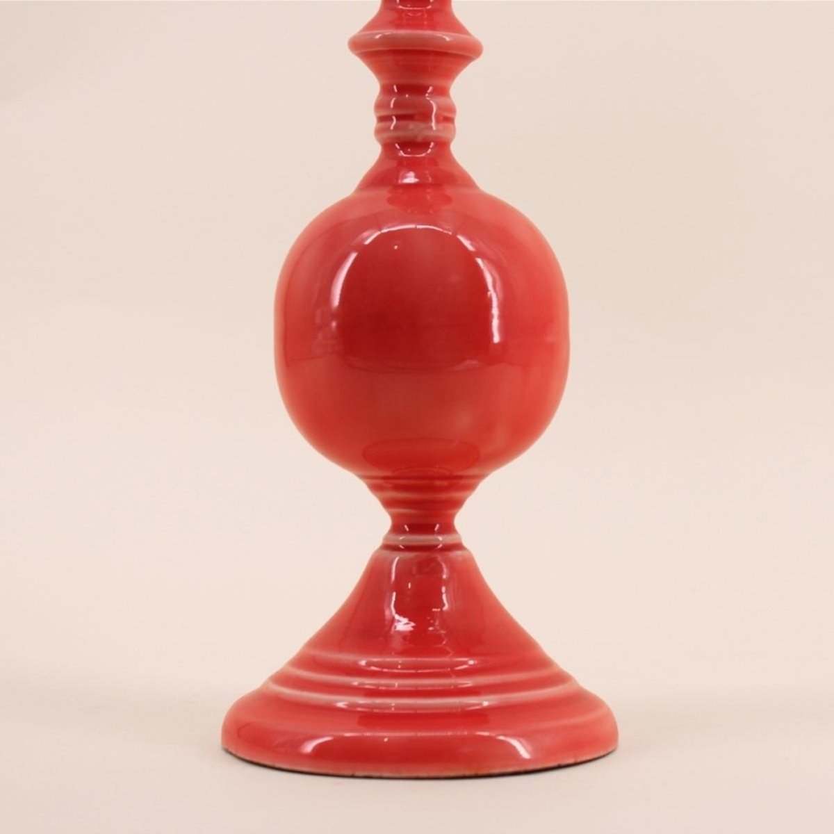 Bougeoir vintage en métal laqué 25cm rose, HASHTAG DECO
