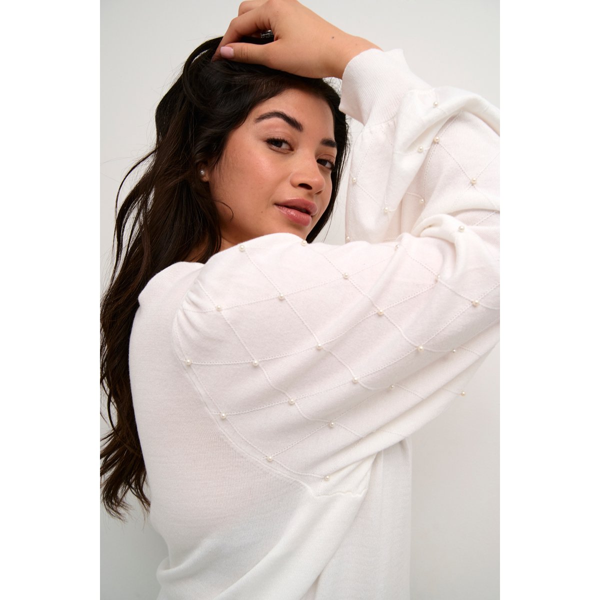 Knitted pullover blanc, KAFFE CURVE