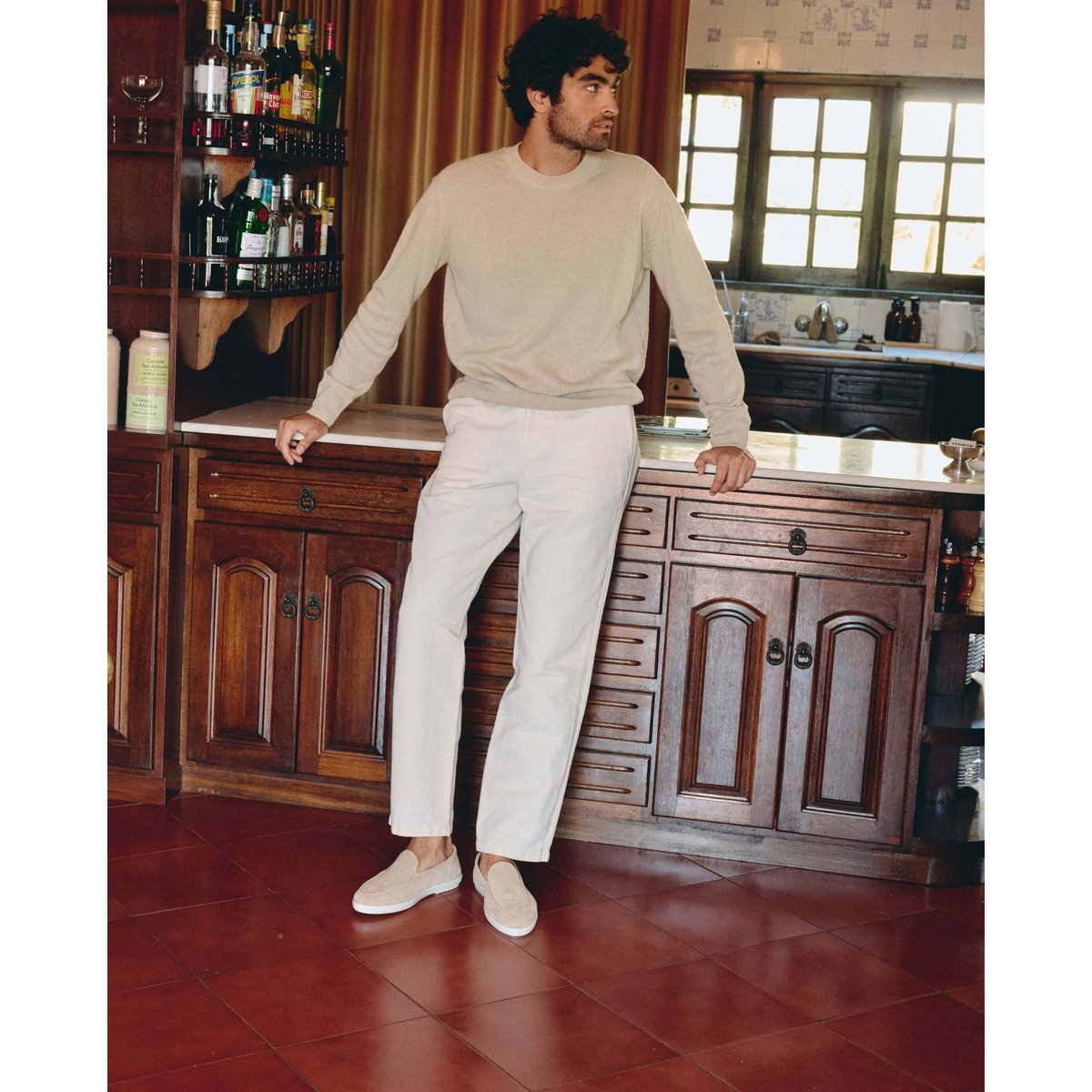 Mocassin cuir suède BYRON beige, ANGARDE