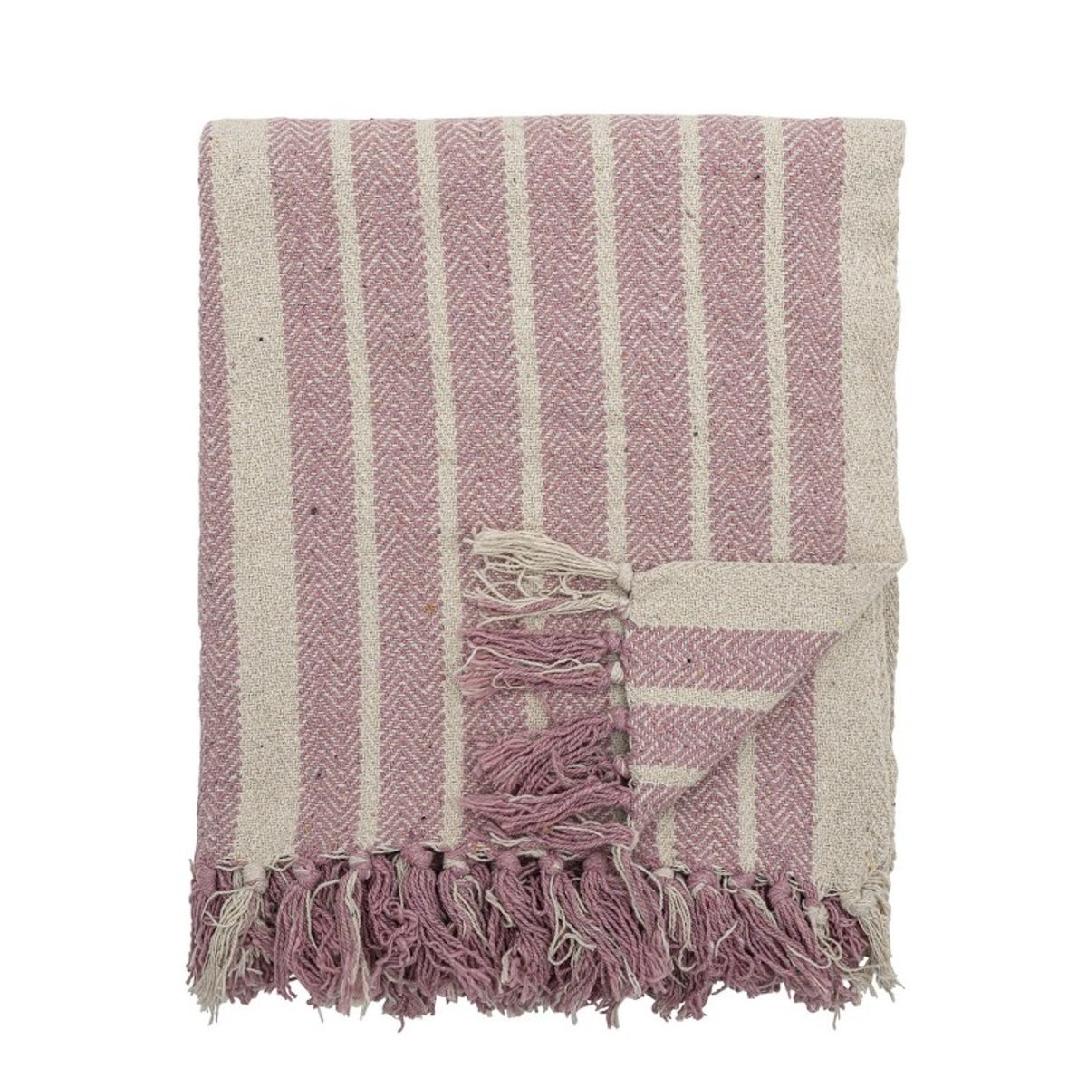 Plaid coton recyclé Boomingville Monta rose poudré, BLOOMINGVILLE
