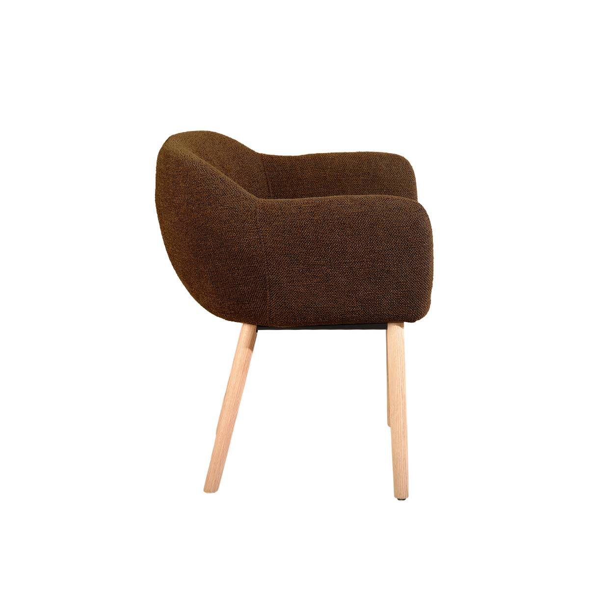Lot de 2 chaises en tissu et bois SOLÈNE marron, MADE IN MEUBLES 