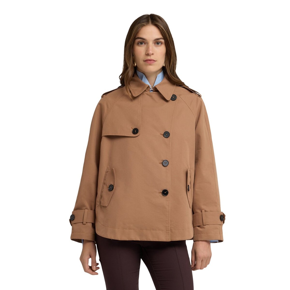 Trench-coat court croisé marron, MOTIVI