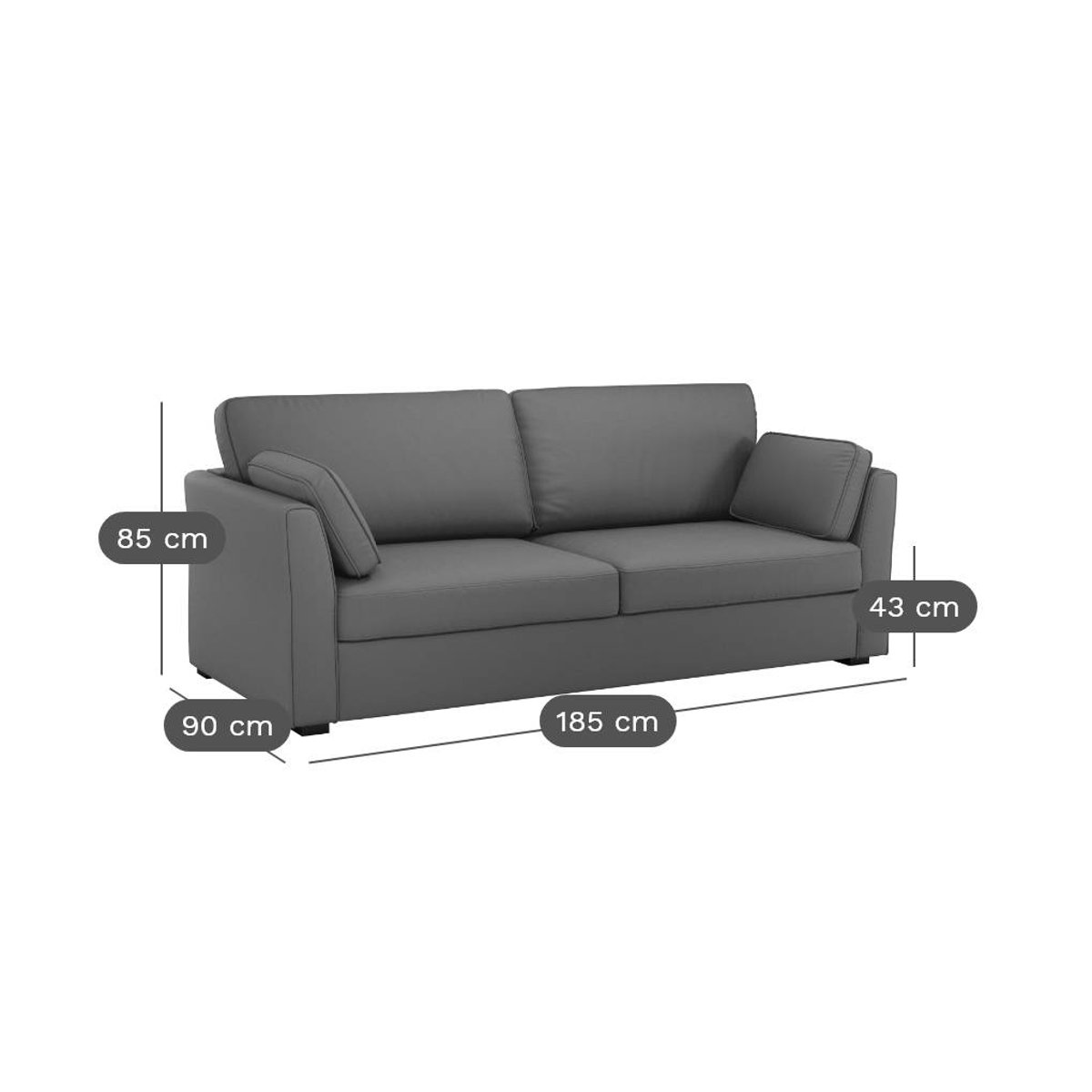 Canapé tissu déhoussable - MARBELLA gris, CAMIF