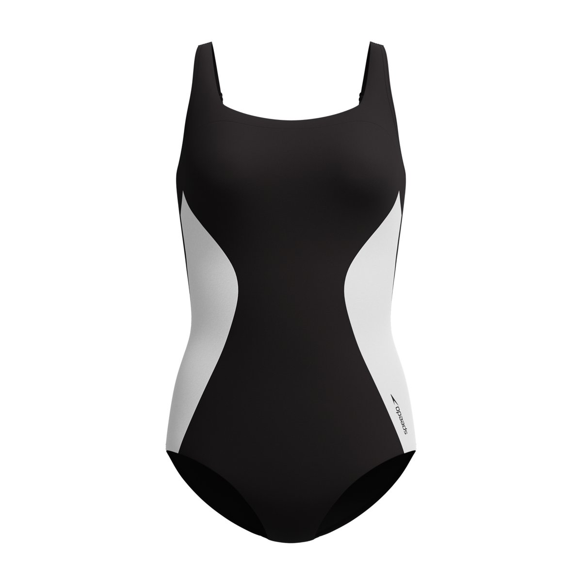 Maillot de bain 1 pièce à bretelles ajustables motif/style bicolore QUANTUM CONTOUR noir, SPEEDO
