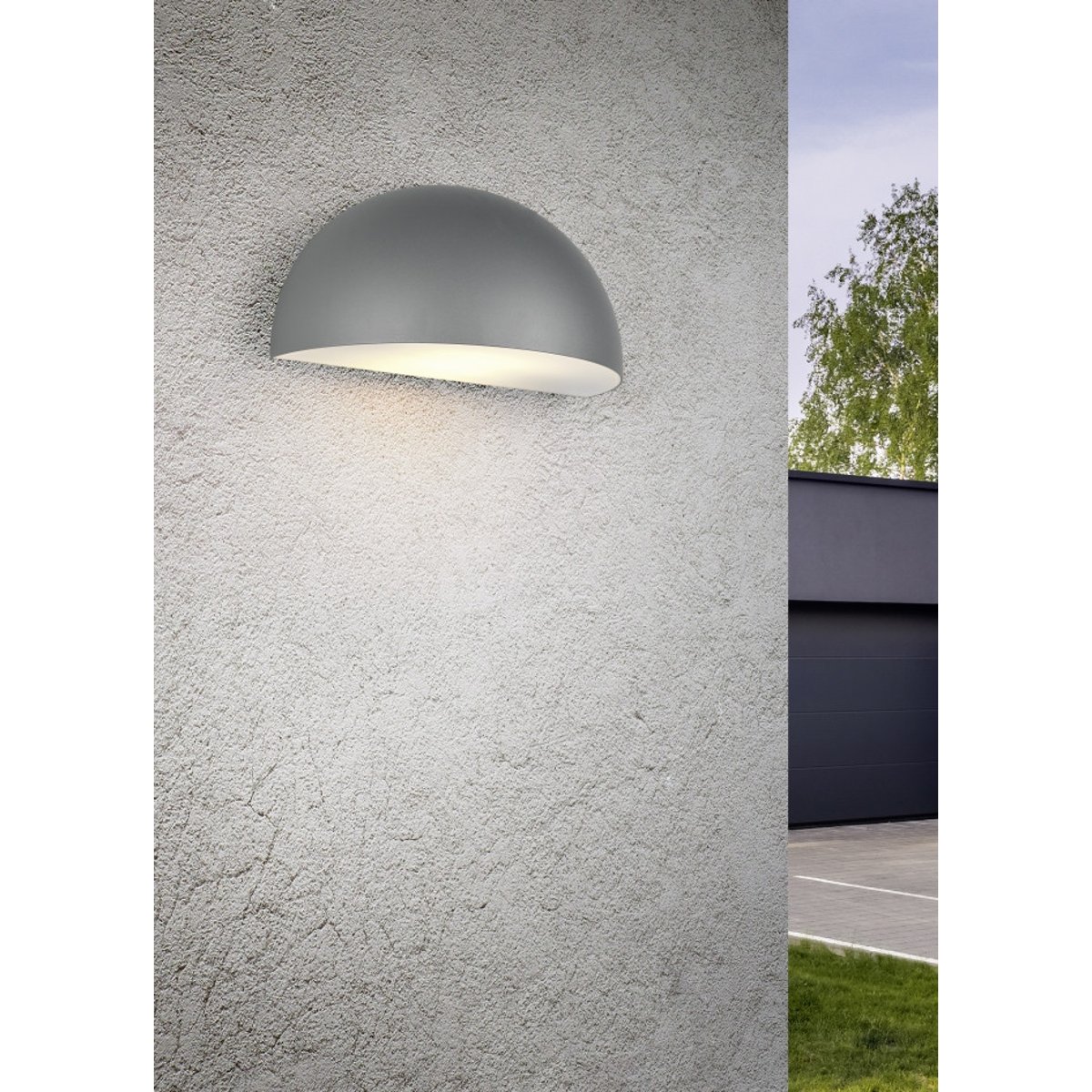 Applique de jardin en métal design, ELBE gris, TRIO