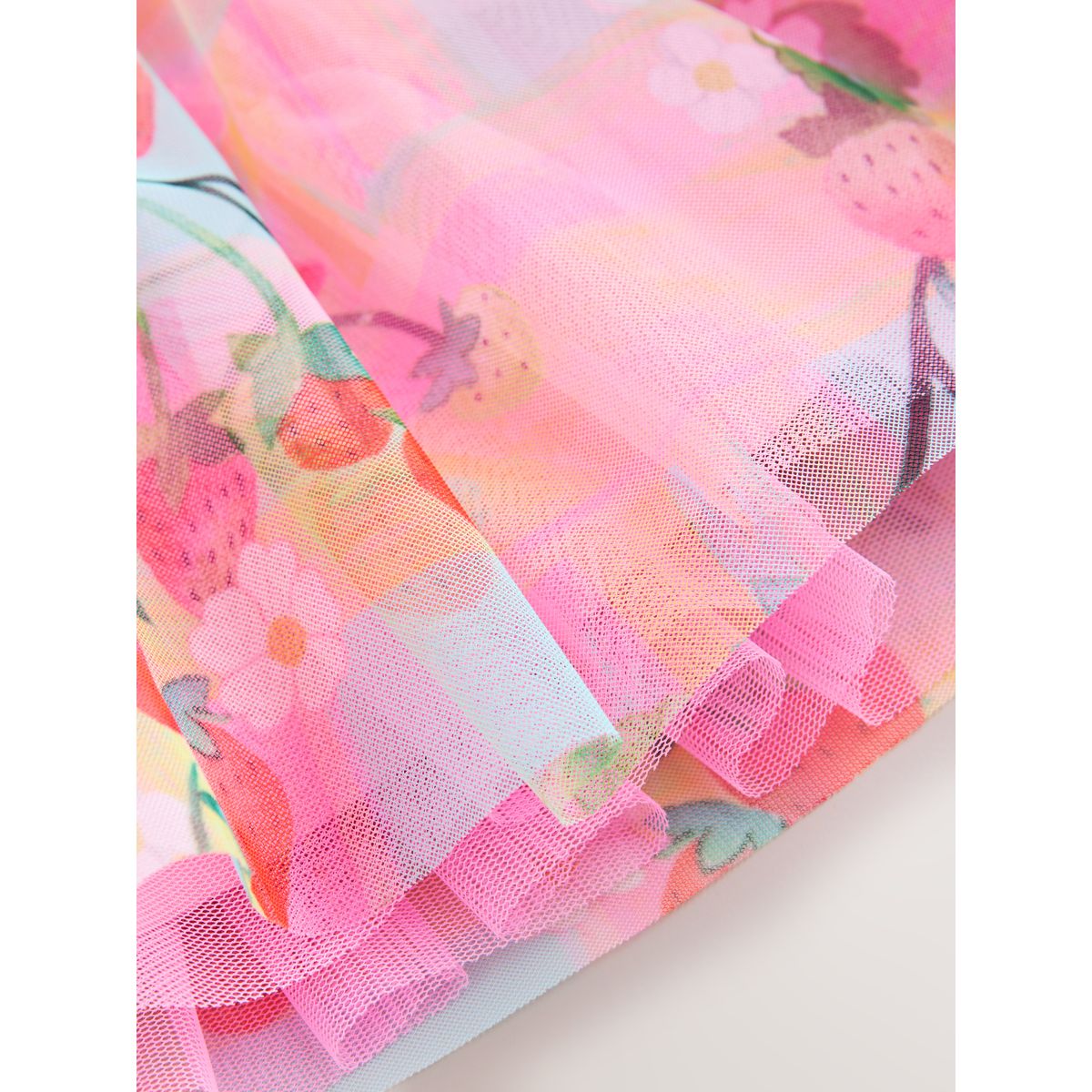 Robe en tulle à épaules volantées rose, NEXT