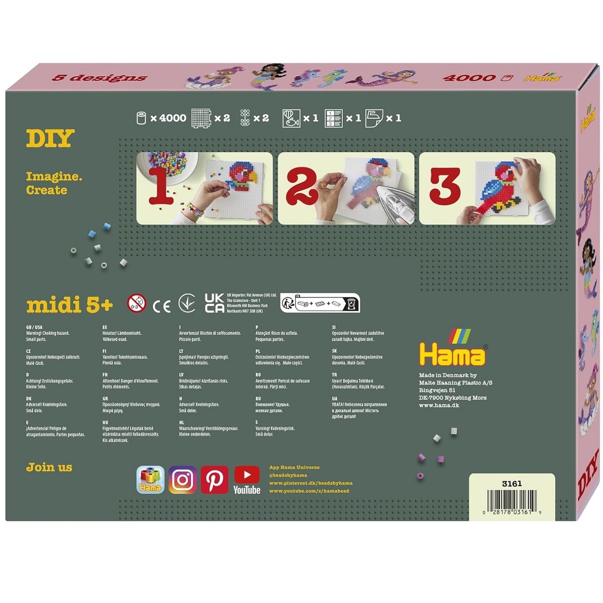 Coffret perles Les Sirènes rose, HAMA