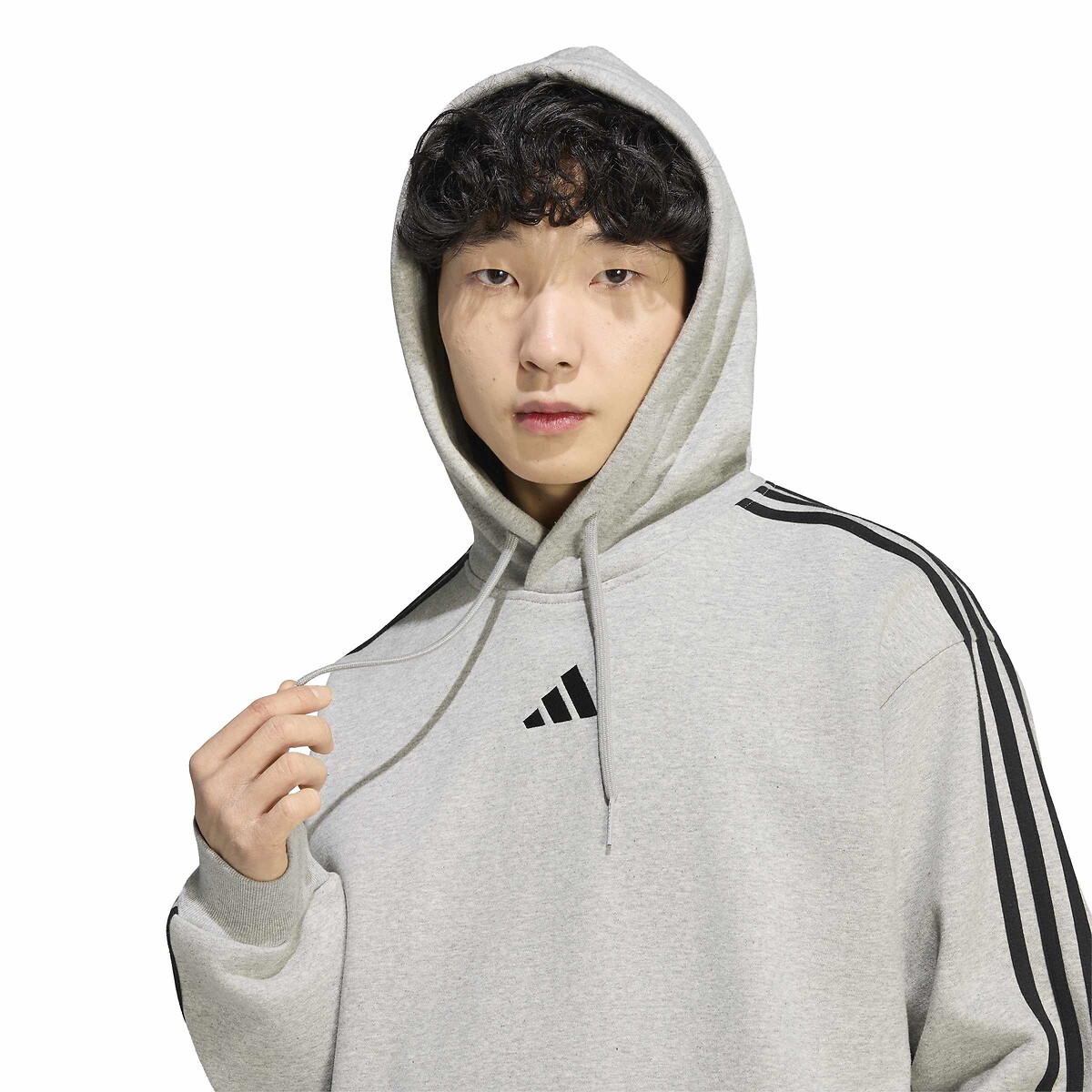 Sweat à capuche, ESSENTIALS gris chiné, ADIDAS SPORTSWEAR