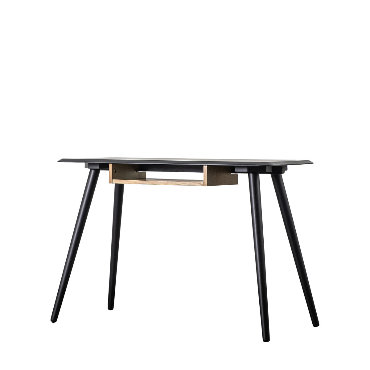 Morena Oak Desk with Shelf black, SO'HOME