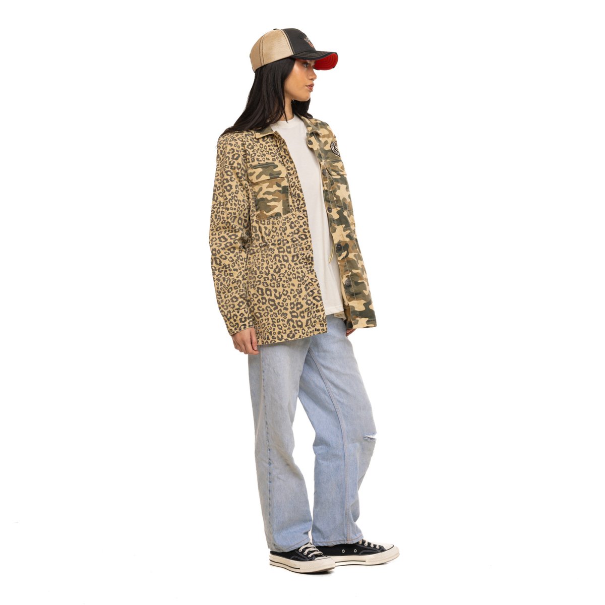 Veste Bi-Color beige/vert kaki/marron/vert foncé, VON DUTCH