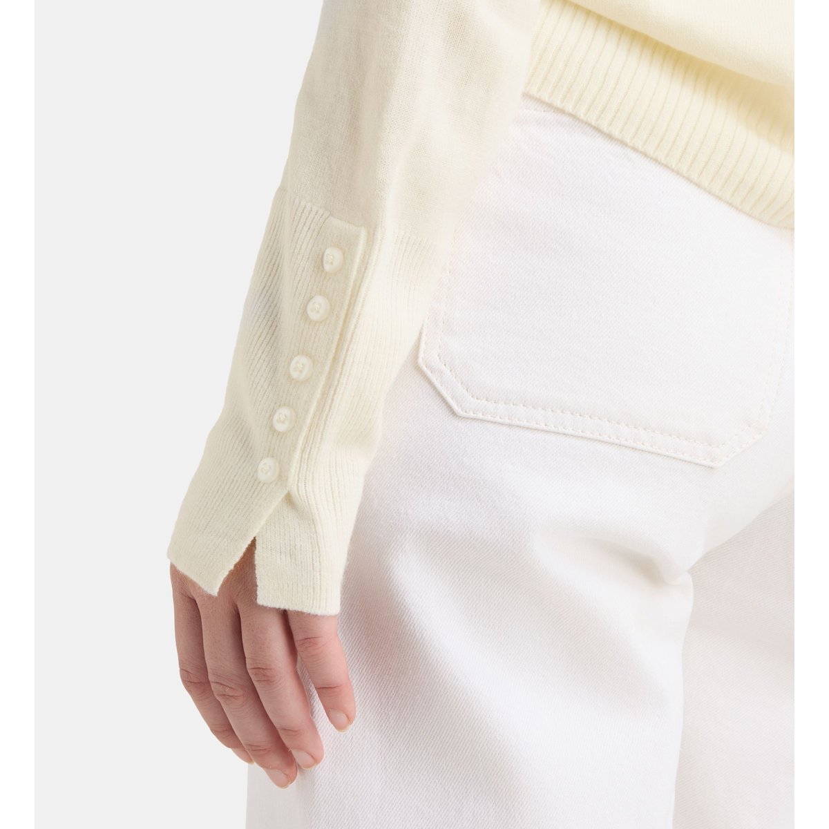 Pull droit flore r écru, GALERIES LAFAYETTE